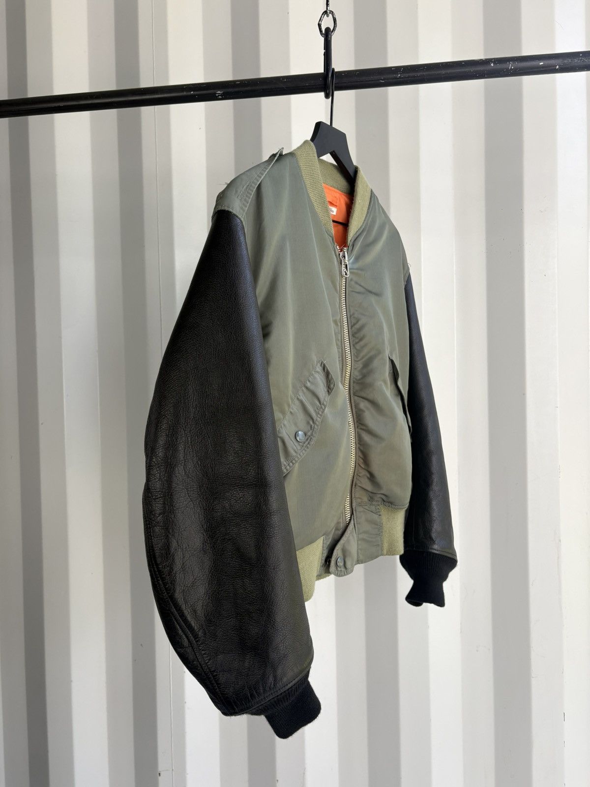 Needles Rebuild MA1 Bomber Jacket Leather Sleeves Size US M / EU 48-50 / 2 - 2 Thumbnail