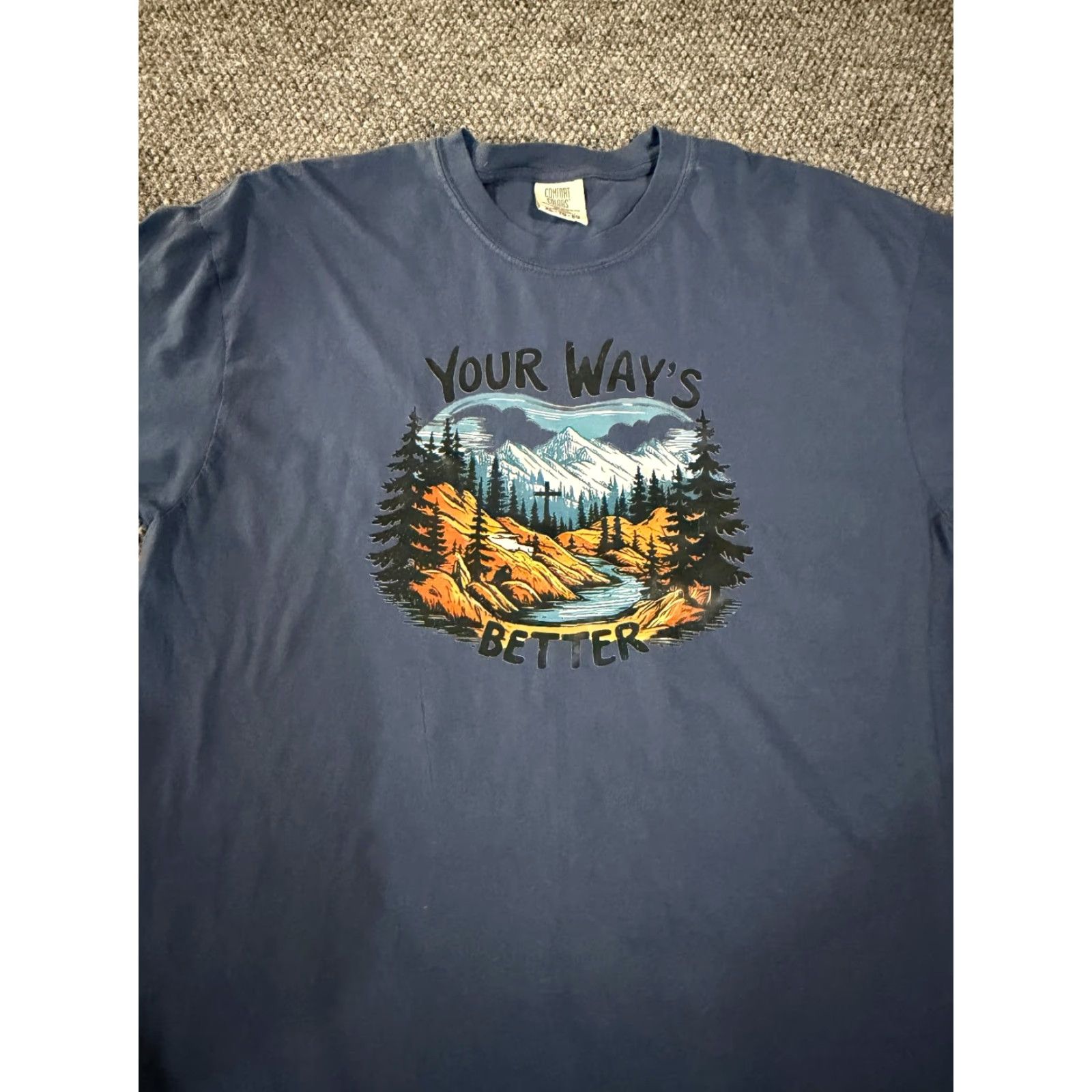 Comfort Colors Comfort Colors T-Shirt Mens XL Blue Mountain Long Sleeve Graphic Hiking Size US XL / EU 56 / 4 - 4 Thumbnail
