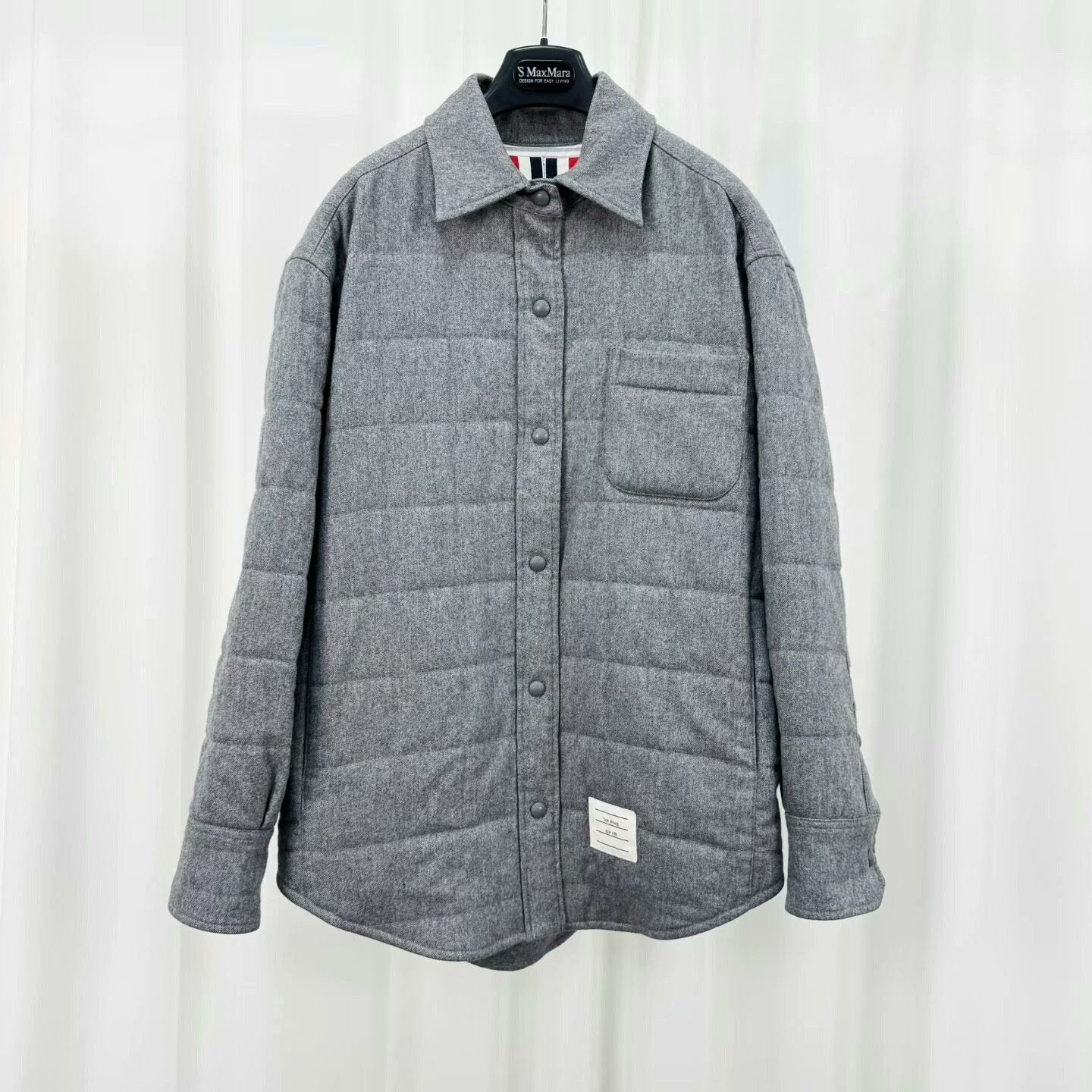Thom Browne thom browne gray wool quilted shirt jacket Size US M / EU 48-50 / 2 - 1 Thumbnail
