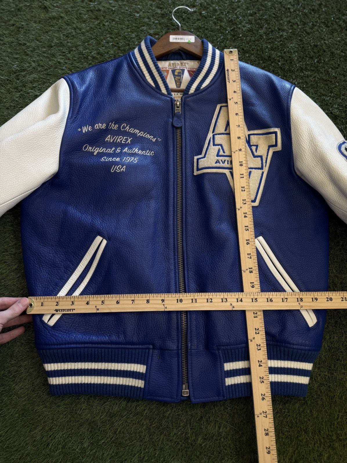 Avirex Avirex Blue White Leather Jacket Size Medium 🧼 Size US M / EU 48-50 / 2 - 21 Thumbnail