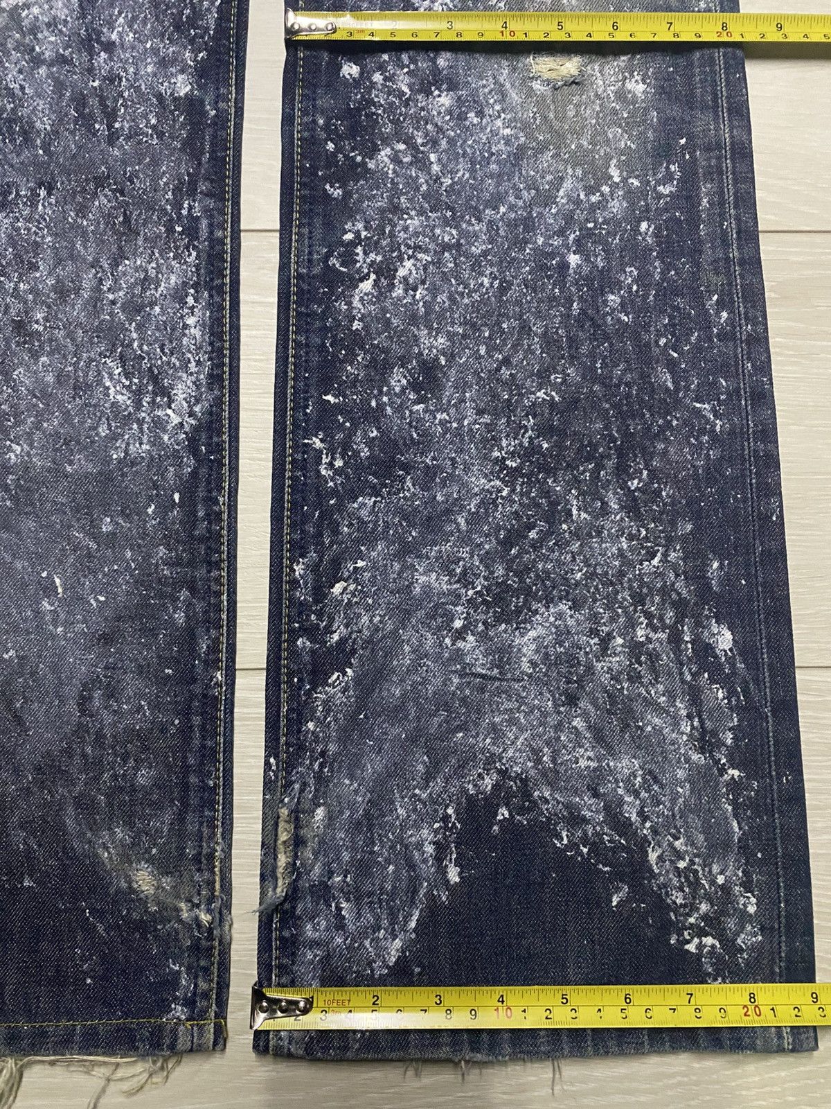 Number (N)ine Vintage Lee Riders Splatter Effect Paint Flare Repair Jeans Size US 29 - 19 Thumbnail