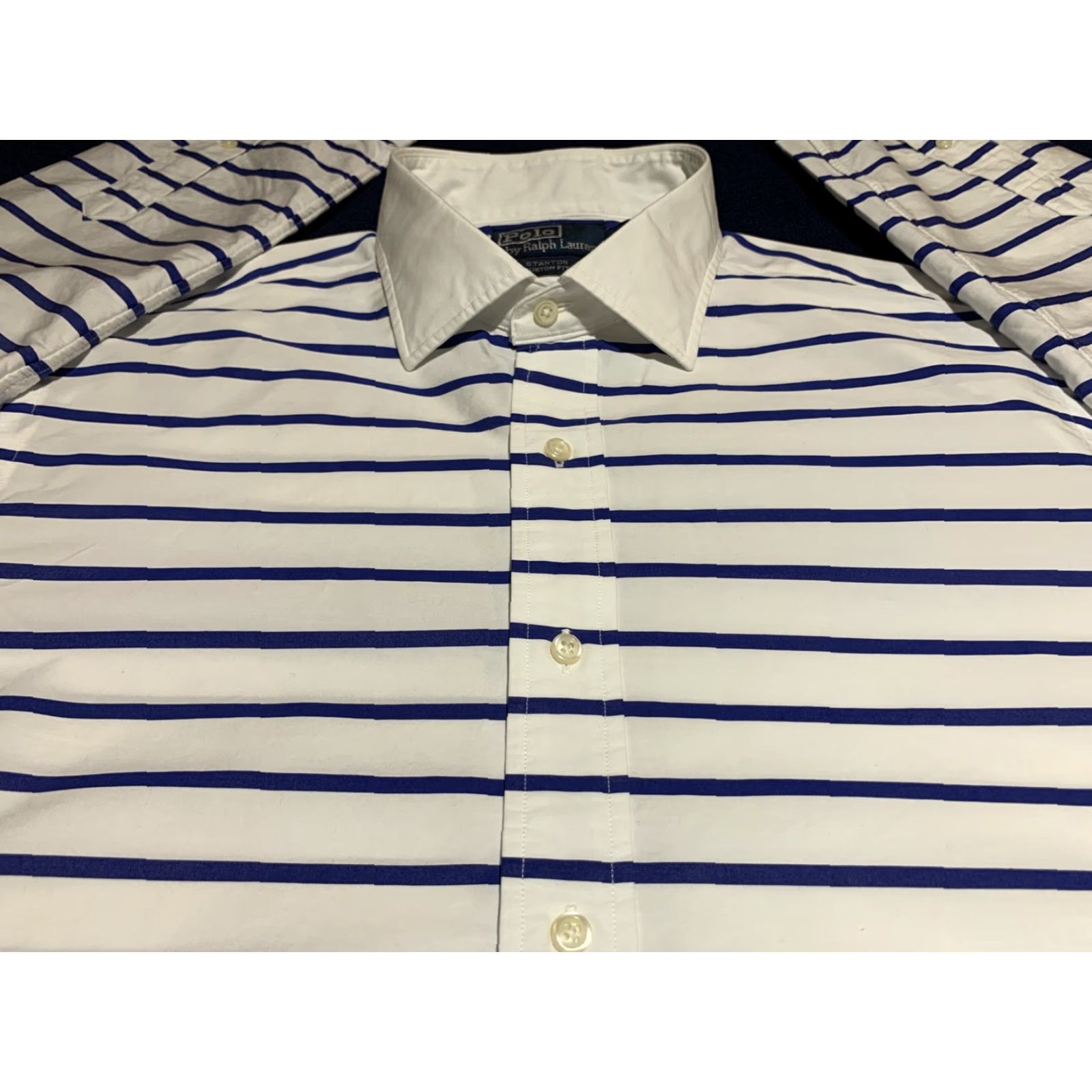 Ralph Lauren VINTAGE Ralph Lauren Men's Shirt Long Sleeve XL White Stripe Cotton Custom Fit 90s Button-Up Size US XL / EU 56 / 4 - 3 Thumbnail