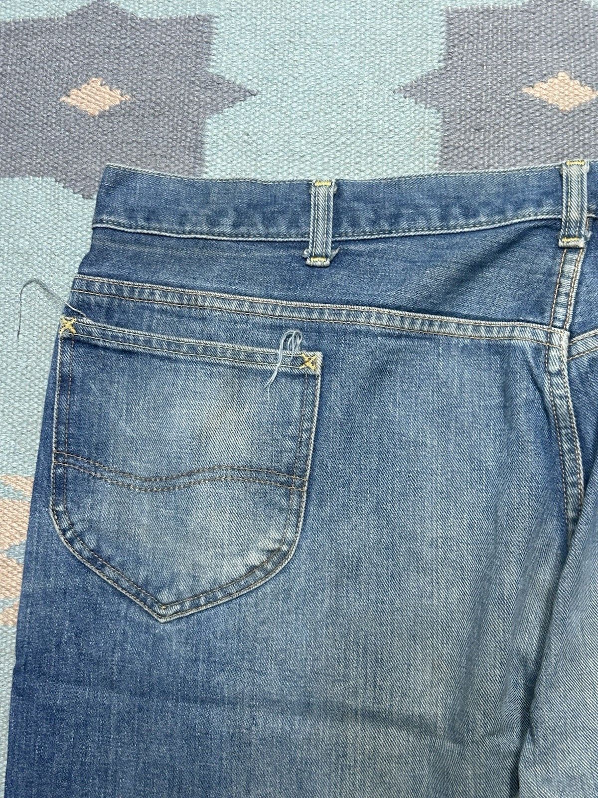 Vintage Vtg 1960s Lee riders jeans faded half selvedge jerky 44x29 Size US 44 / EU 60 - 12 Thumbnail