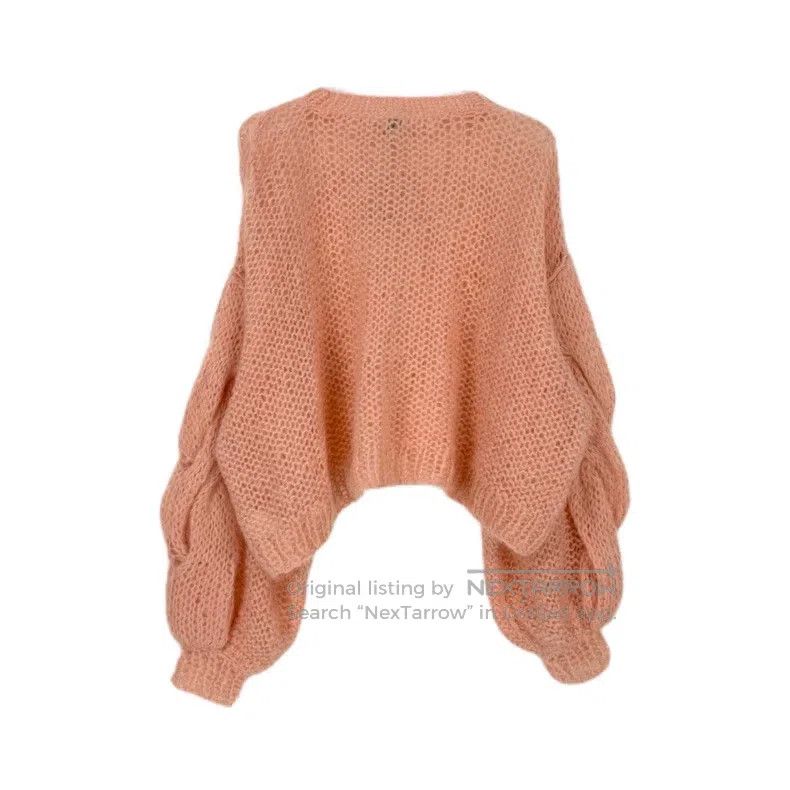 Loewe Loewe Pink openwork logo mohair sweater Size S / US 4 / IT 40 - 2 Thumbnail