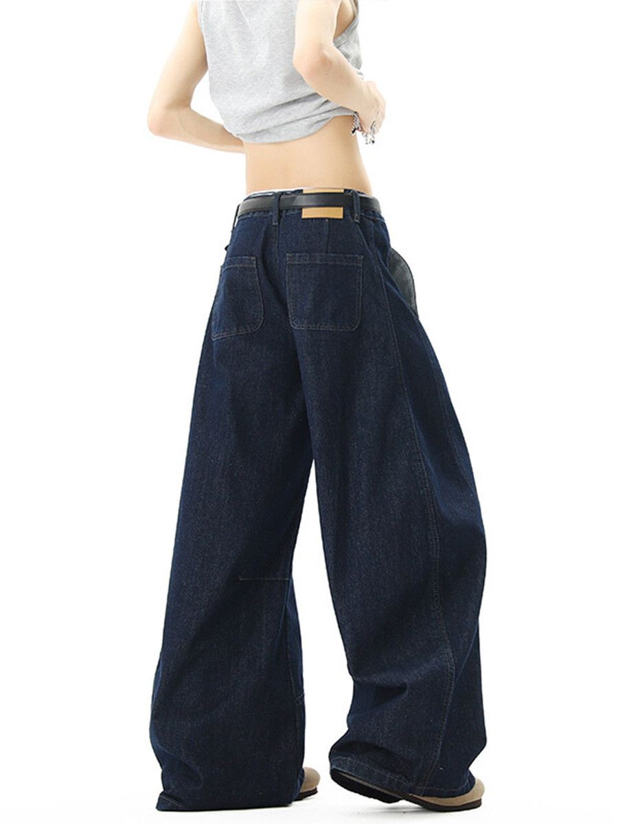 Japanese Brand American men's loose-fitting retro patchwork curved jeans Size US 32 / EU 48 - 5 Thumbnail