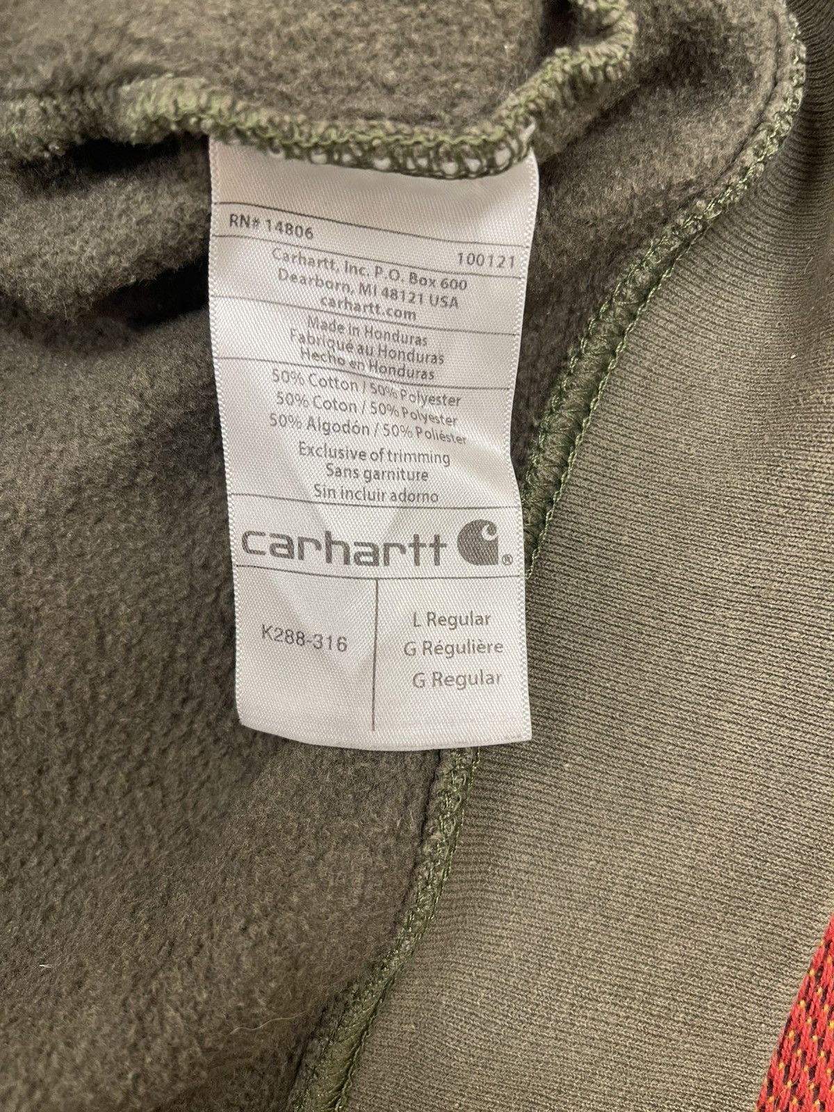 Carhartt × Carhartt Wip CARHARTT GREEN IVORY HOODIE SZ L Size US L / EU 52-54 / 3 - 8 Thumbnail