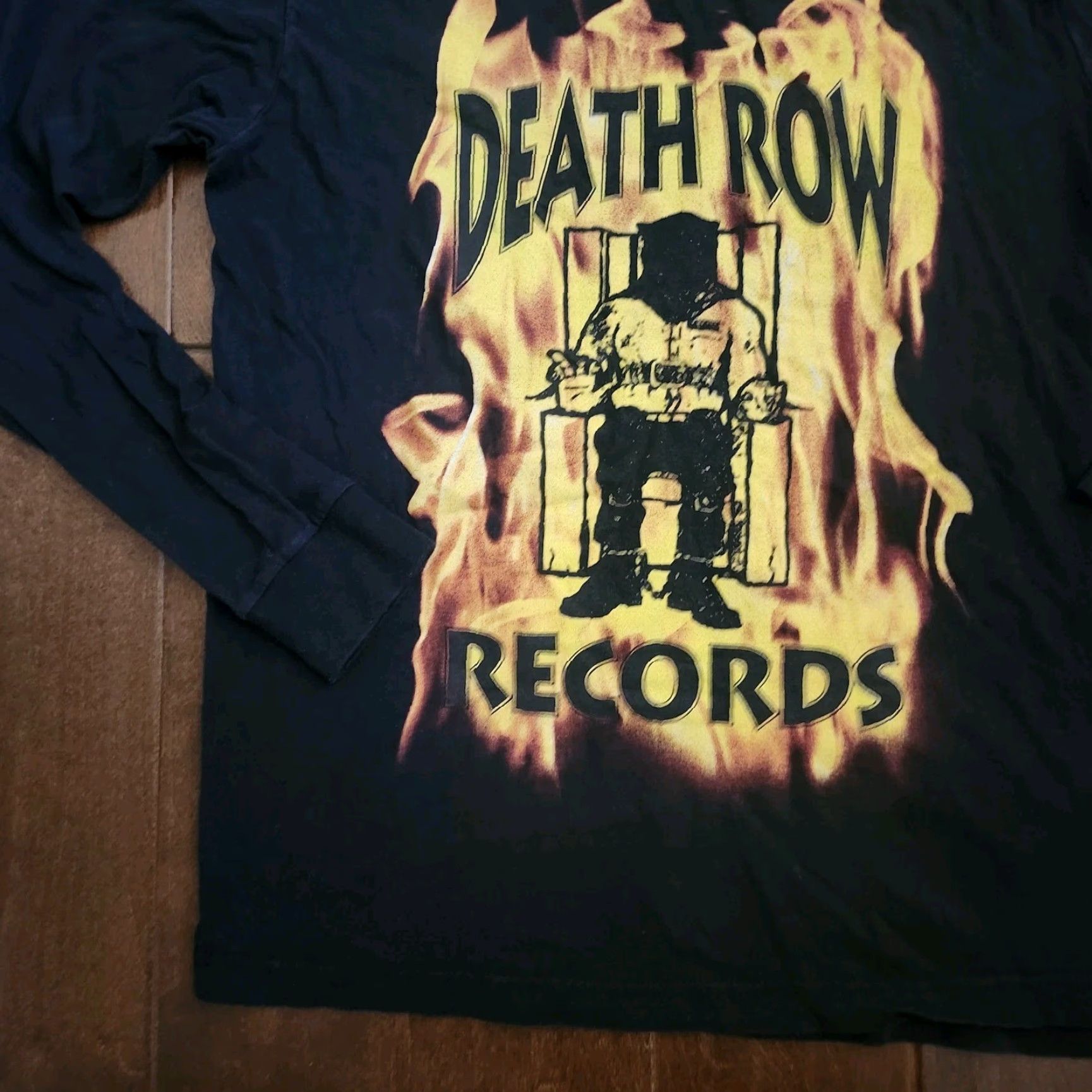 Ripple Junction Death Row Records Mens Medium Long Sleeve Black Graphic Hip Hop T Shirt Size US M / EU 48-50 / 2 - 7 Thumbnail