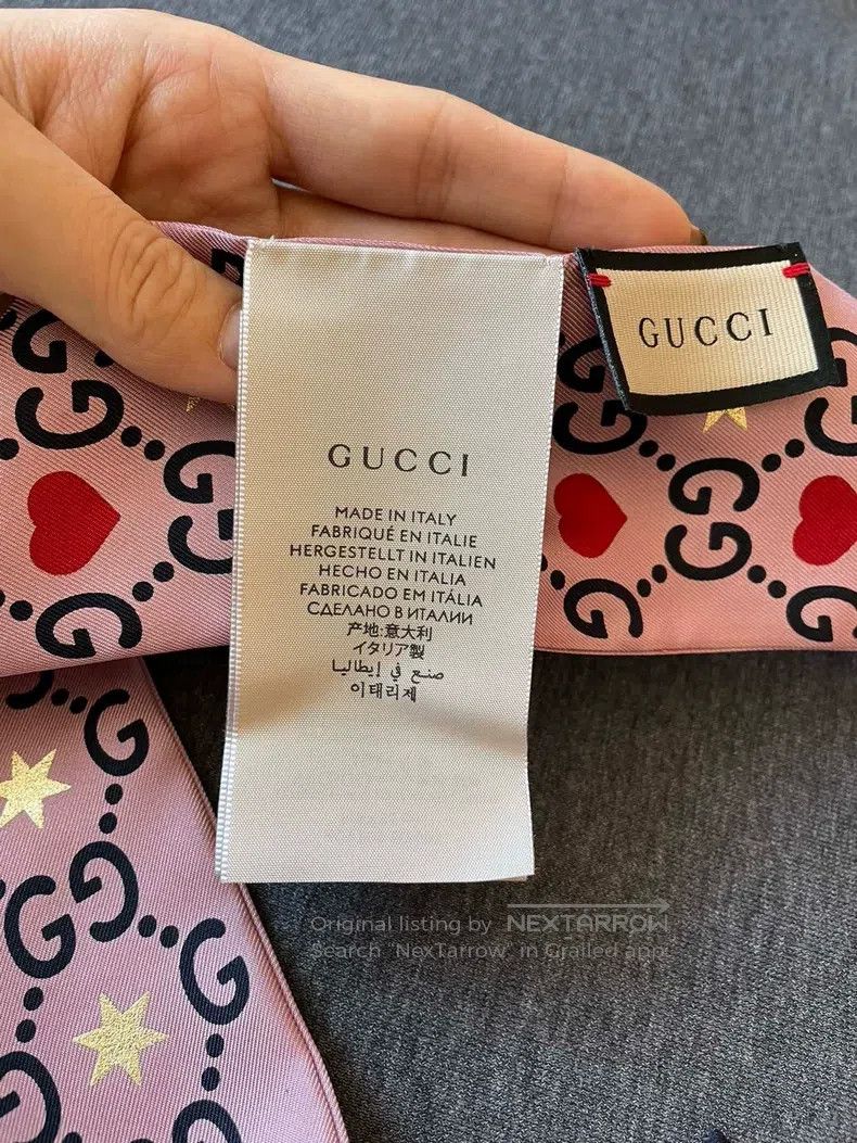 Gucci Gucci Pink gold-plated love scarf Size ONE SIZE - 4 Thumbnail