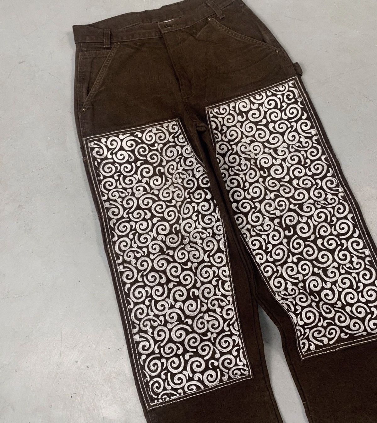 Carhartt Vintage 1of1 custom block print carhartt double knee Size US 32 / EU 48 - 5 Thumbnail