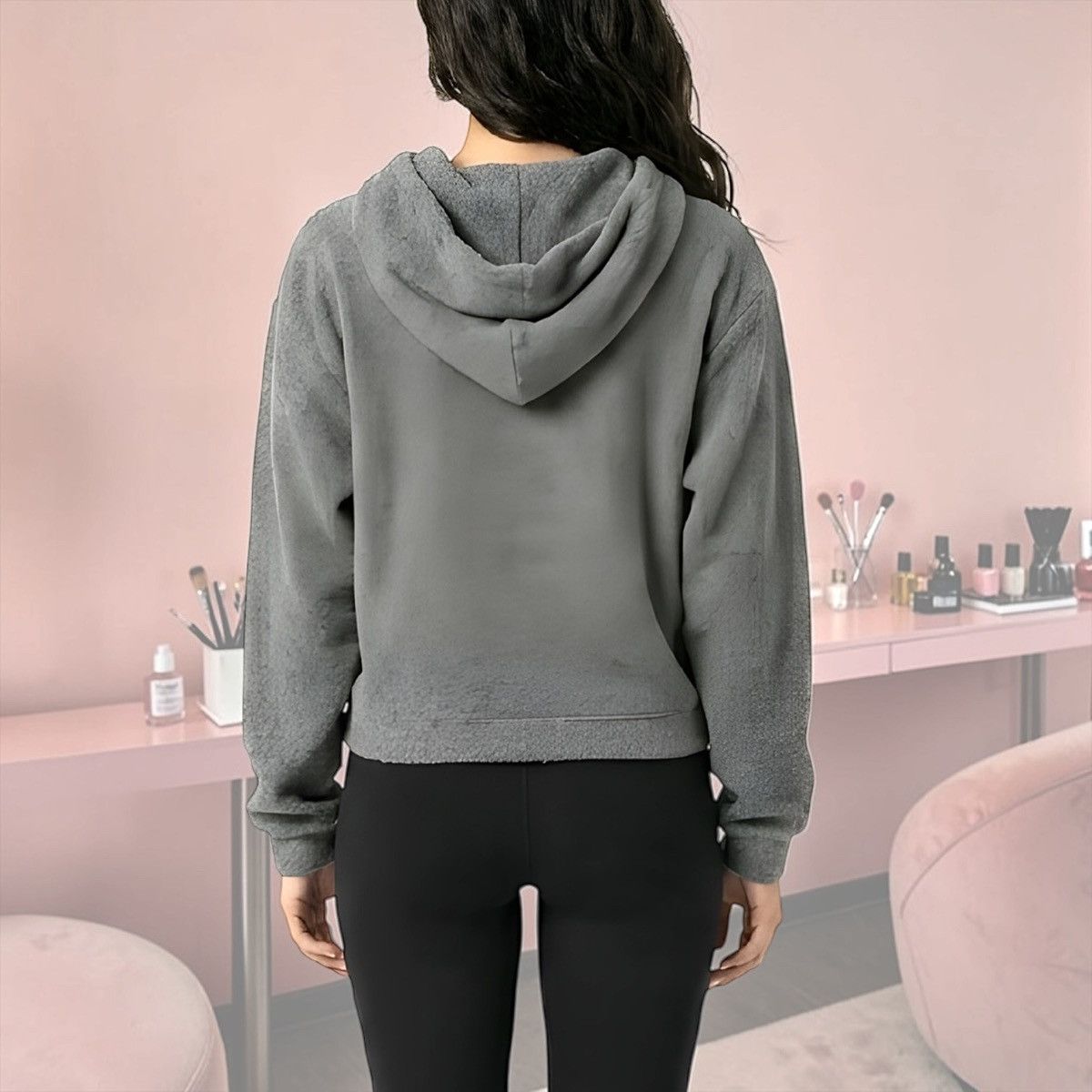 Other PJ Salvage Women’s Gray Pink Embroidered Print Hoodie Sz M Size M / US 6-8 / IT 42-44 - 2 Thumbnail