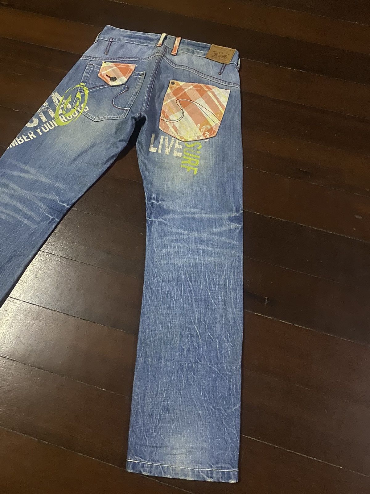 Gotcha × Japanese Brand × Vintage Vintage Gotcha Suf Back Embroidered Denim Jeans Size US 34 / EU 50 - 5 Thumbnail