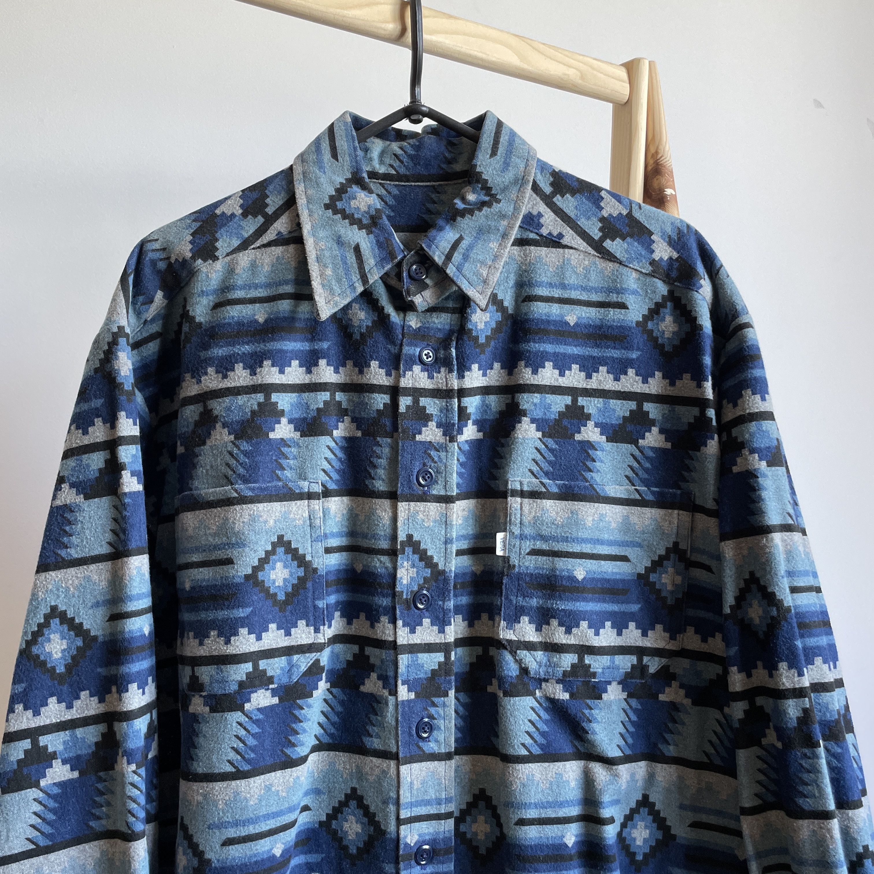 Flannel Cone Mills Vintage Aztec Native Pattern Heavy Flannel Shirt Size US XXL / EU 58 / 5 - 3 Thumbnail