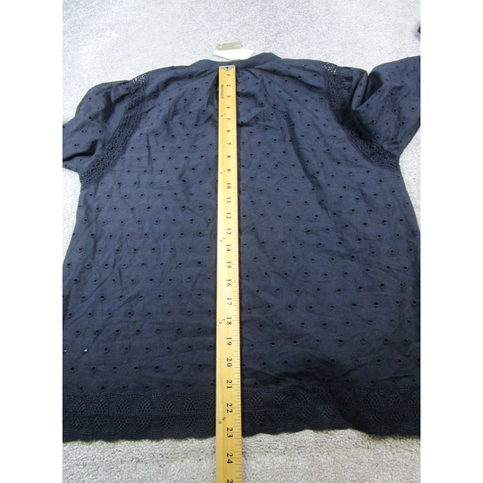 J.Crew J.Crew Blouse Shirt Womens 6 Blue Cotton Puff Sleeve Crew Neck Button Front Casual Lightweight 90s? No vintage 0 Size M / US 6-8 / IT 42-44 - 7 Thumbnail