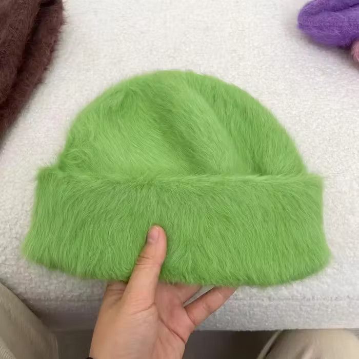 Japanese Brand Fashion Fluffy Rabbit Fur Beanie Hat Size ONE SIZE - 1 Thumbnail