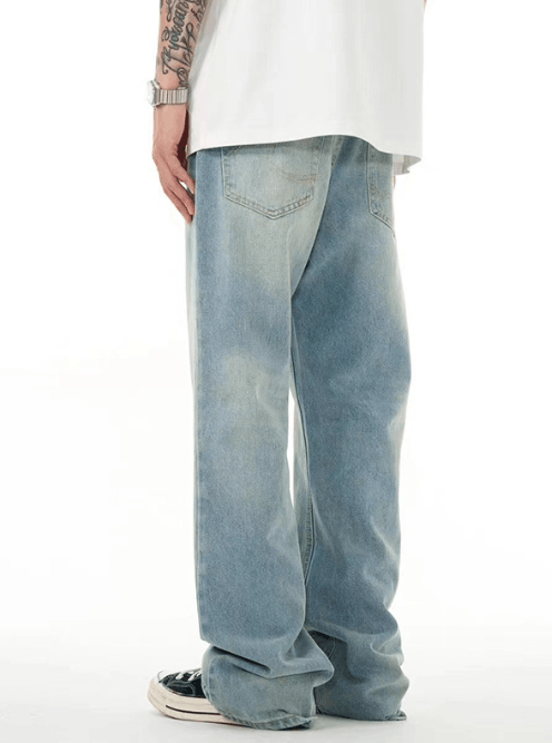 Japanese Brand × Jean Men's washed distressed casual light blue jeans Size US 32 / EU 48 - 4 Thumbnail