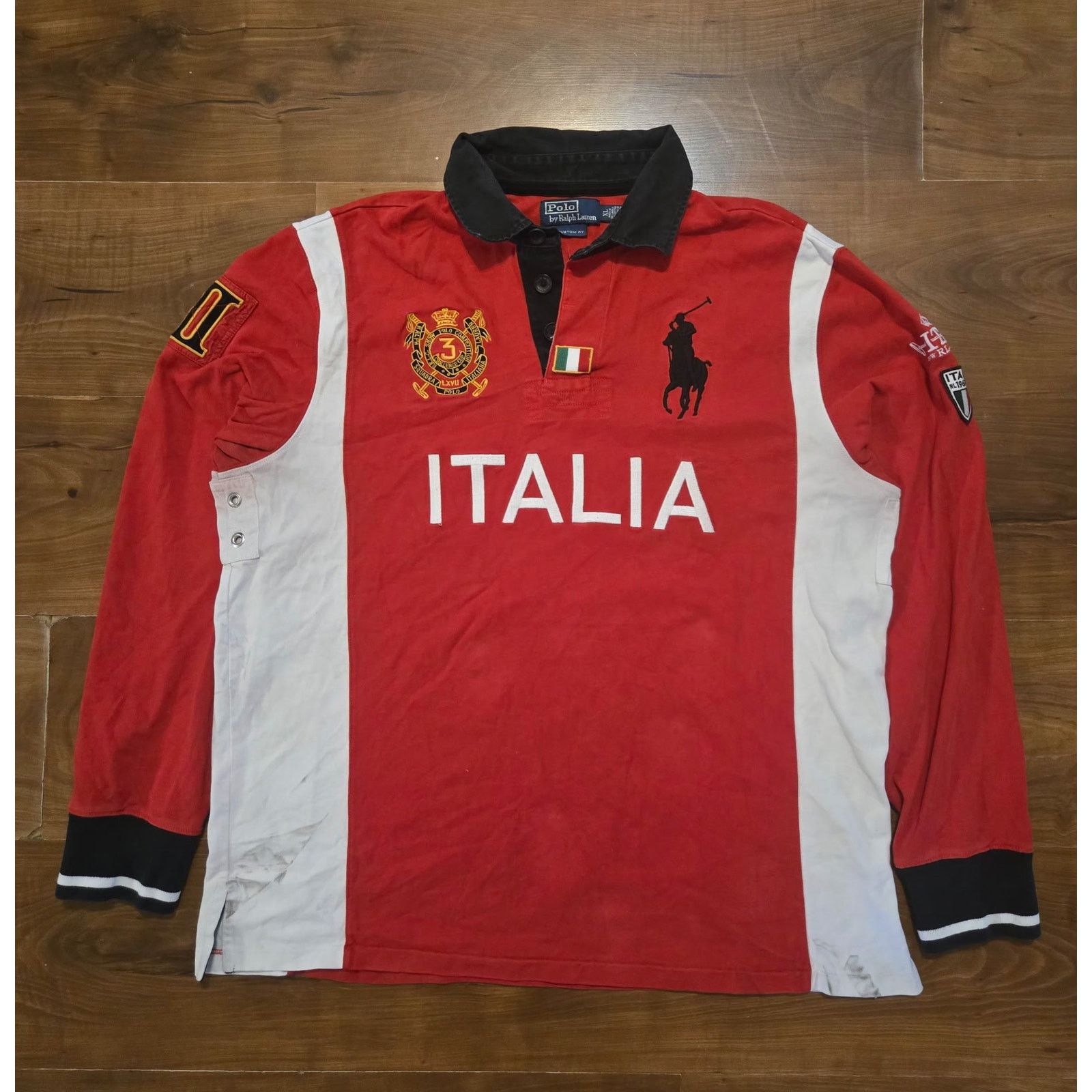 Polo Ralph Lauren Polo Ralph Lauren Red Big Pony Italia Long Sleeve Size XL Size US XL / EU 56 / 4 - 1 Thumbnail