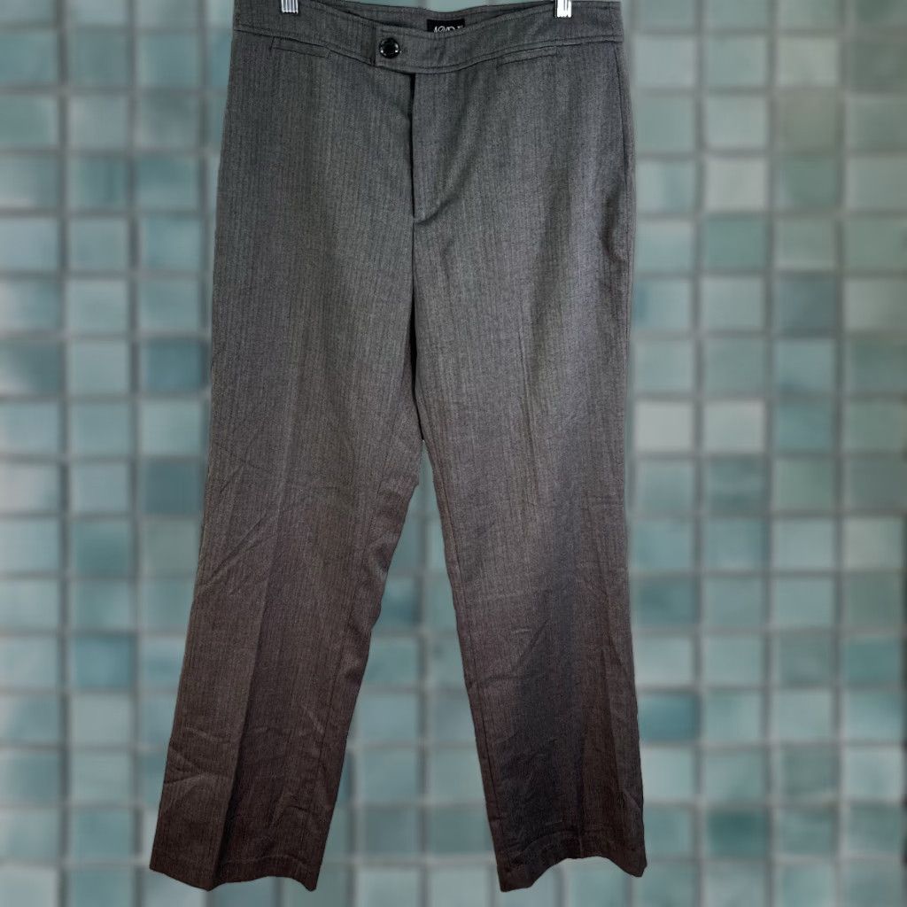 NYDJ NYDJ Straight Herringbone Dress Pants Womens Size 14 Gray 365X33 Size 36" / US 14 / IT 50 - 1 Thumbnail