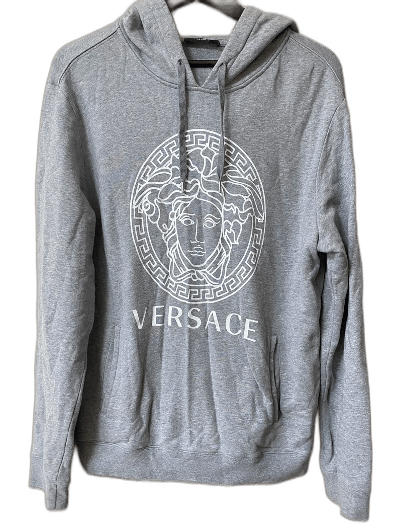 Versace Versace Gray Hoodie with Medusa Design Size US XL / EU 56 / 4 - 1 Thumbnail