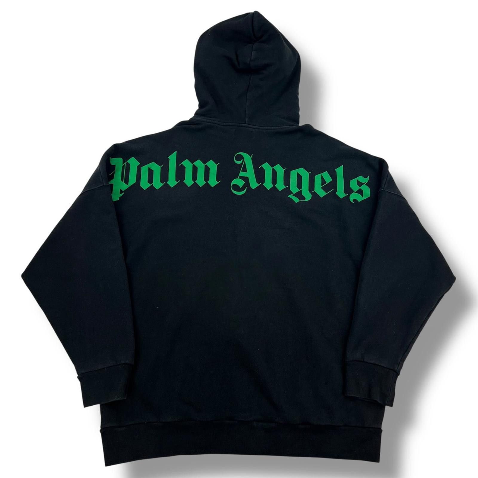 Palm Angels Palm Angels Green Logo Black Hoodie Size US XL / EU 56 / 4 - 2 Thumbnail