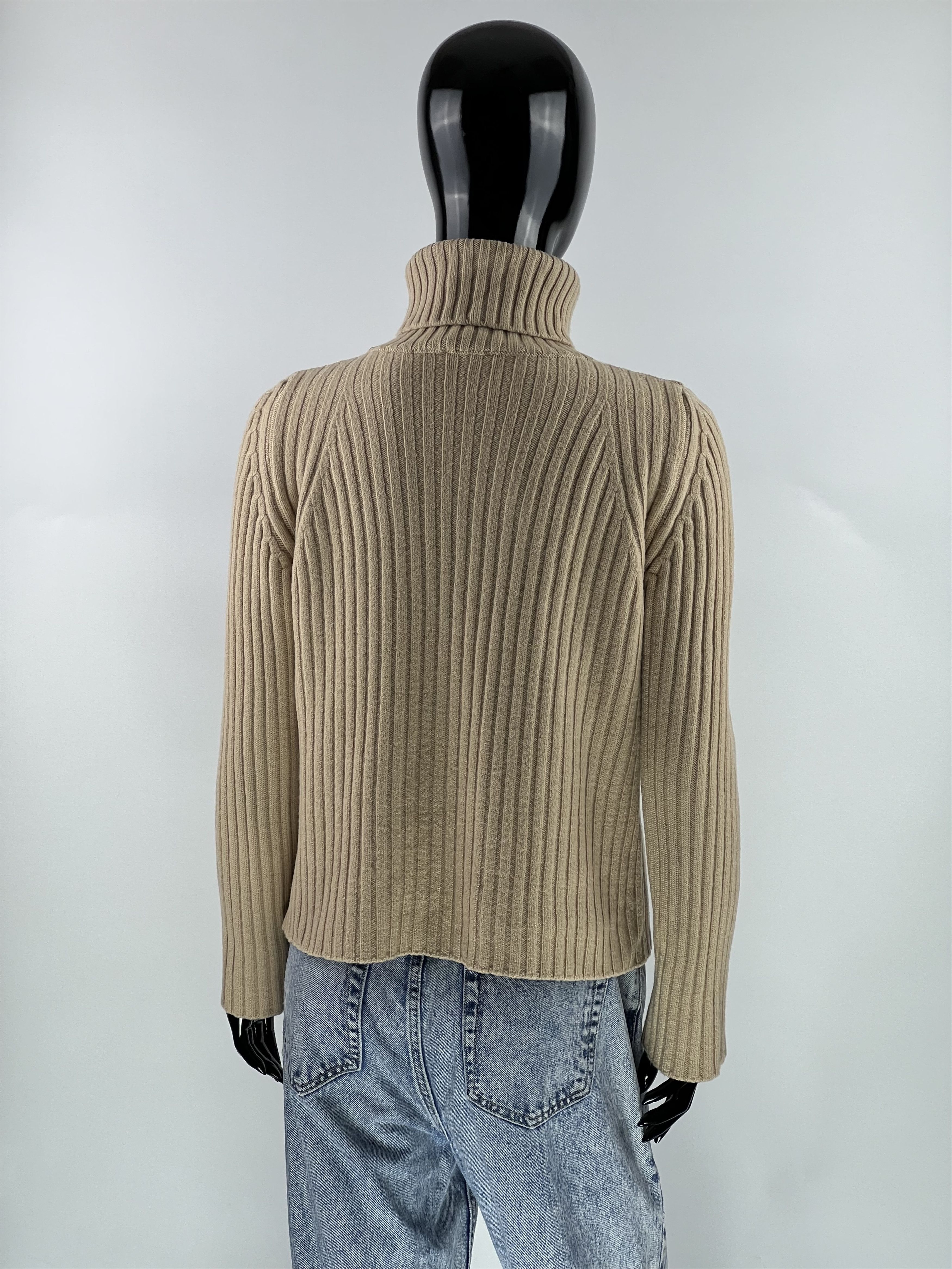 Designer × Vintage Georges Rech Vtg 100% Merino Wool Ribbed Turtleneck Sweater Size S / US 4 / IT 40 - 3 Thumbnail