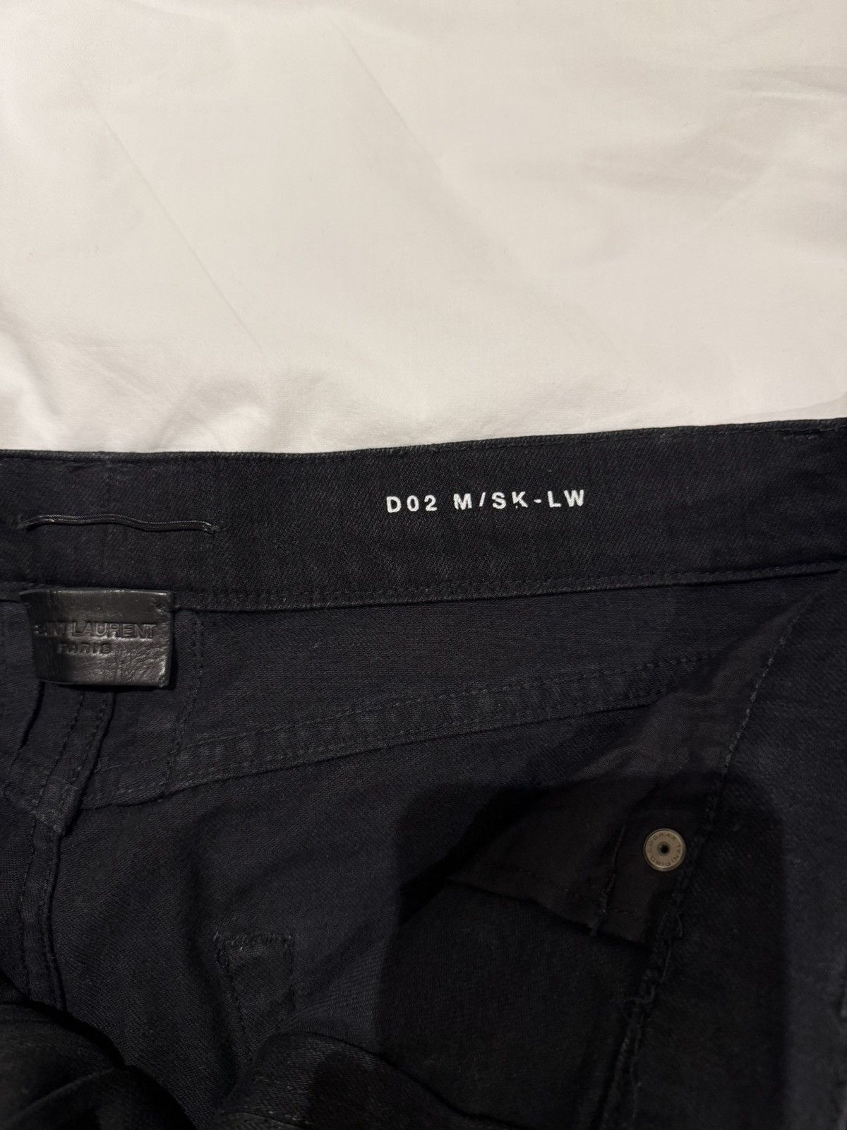 Saint Laurent Paris Saint Laurent D02 “One Knee Rip” Black Washed Jeans Size US 34 / EU 50 - 6 Thumbnail