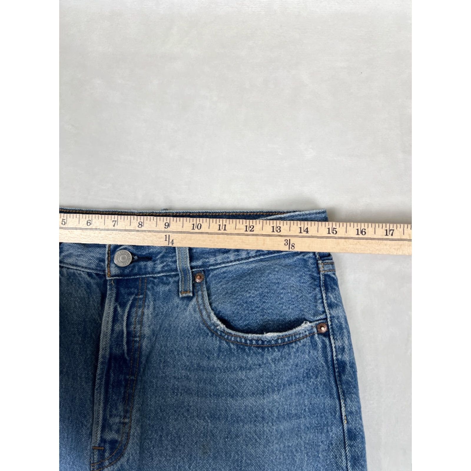 Levi's Levi's 501 Jeans Women 29x28 Blue Premium Distressed High Rise Denim Size 29" - 4 Thumbnail