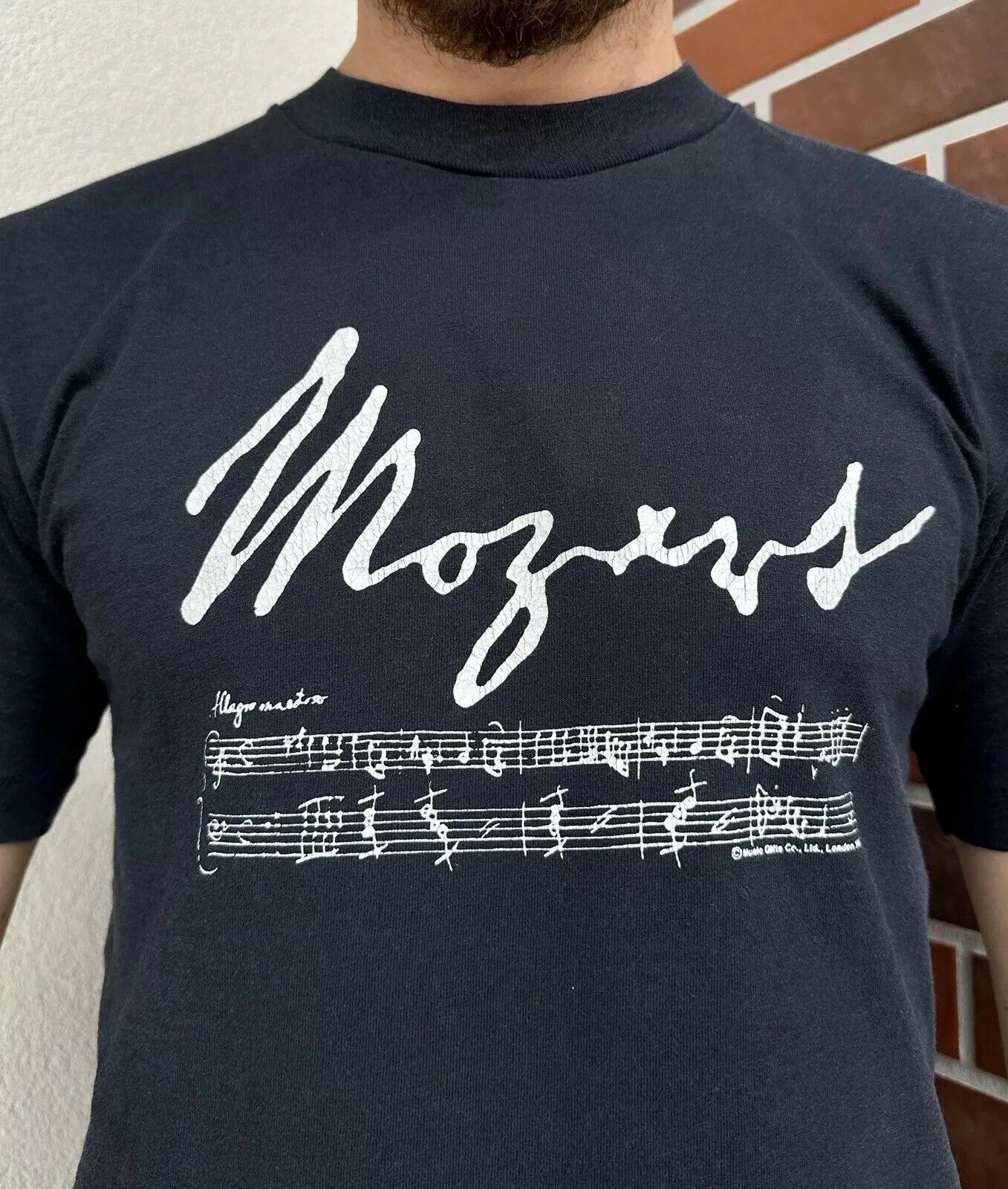 Vintage SCREEN STARS VINTAGE 1990s MOZART MUSIC T-SHIRT SINGLE Size US M / EU 48-50 / 2 - 5 Thumbnail