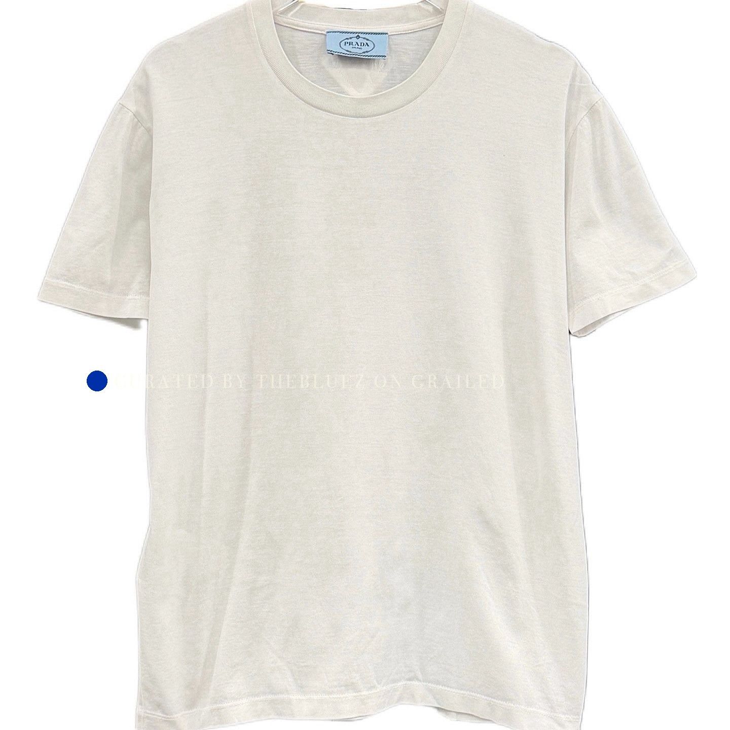 Prada Casual White Cotton T-Shirt in Size XL Size US XL / EU 56 / 4 - 1 Thumbnail
