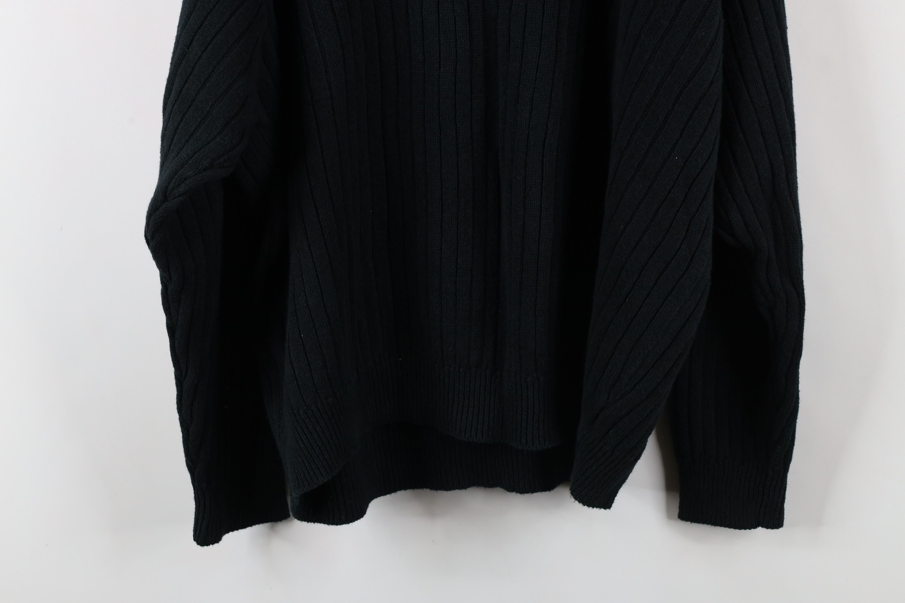 Vintage Vintage 90s Streetwear Ribbed Knit V-Neck Sweater Black Size US XXL / EU 58 / 5 - 8 Thumbnail