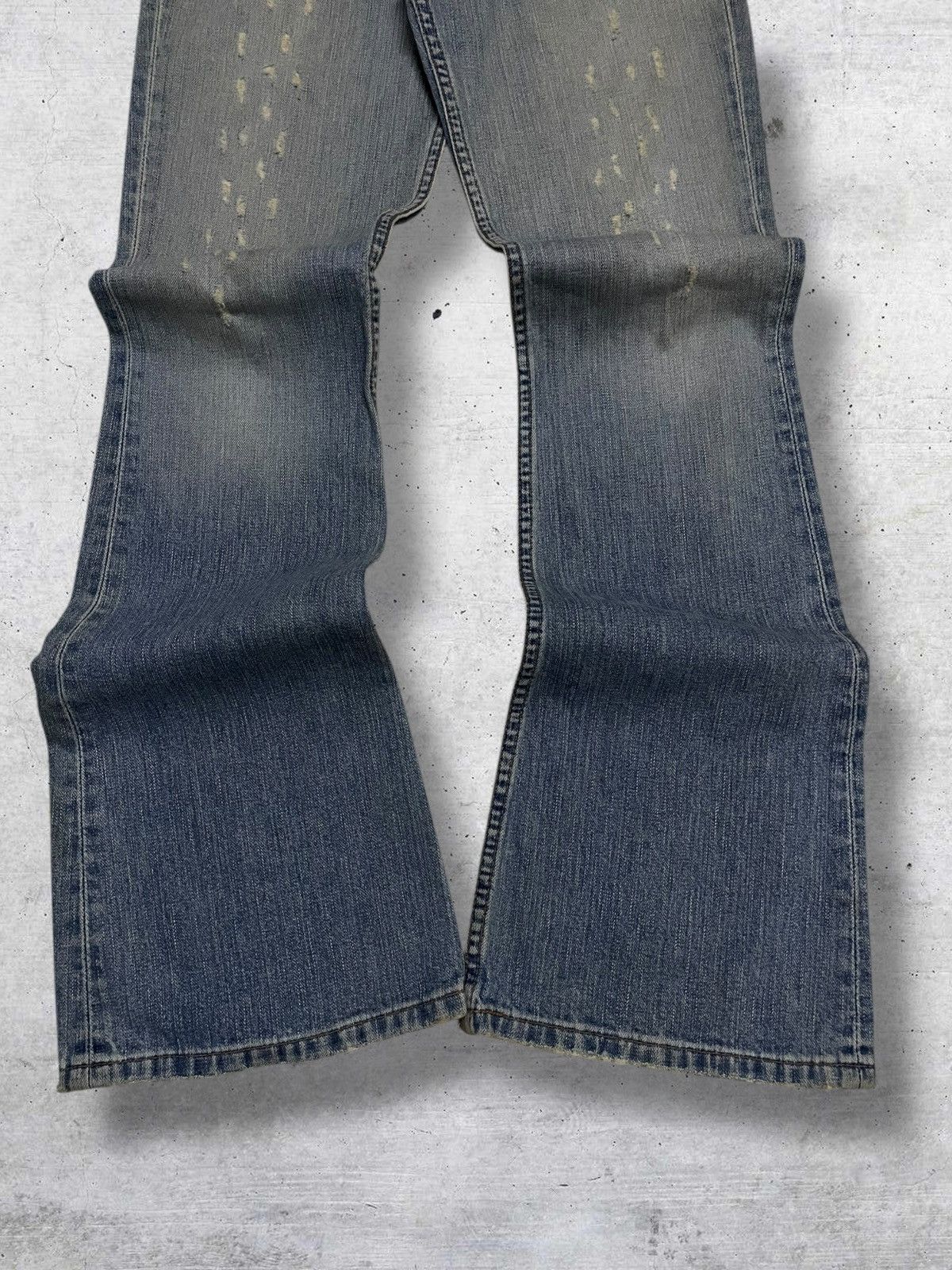 If Six Was Nine VINTAGE BIKE DENIM JAPAN DESIGNER DISTRESSED BLUE WASHED MUD Size US 29 - 3 Thumbnail