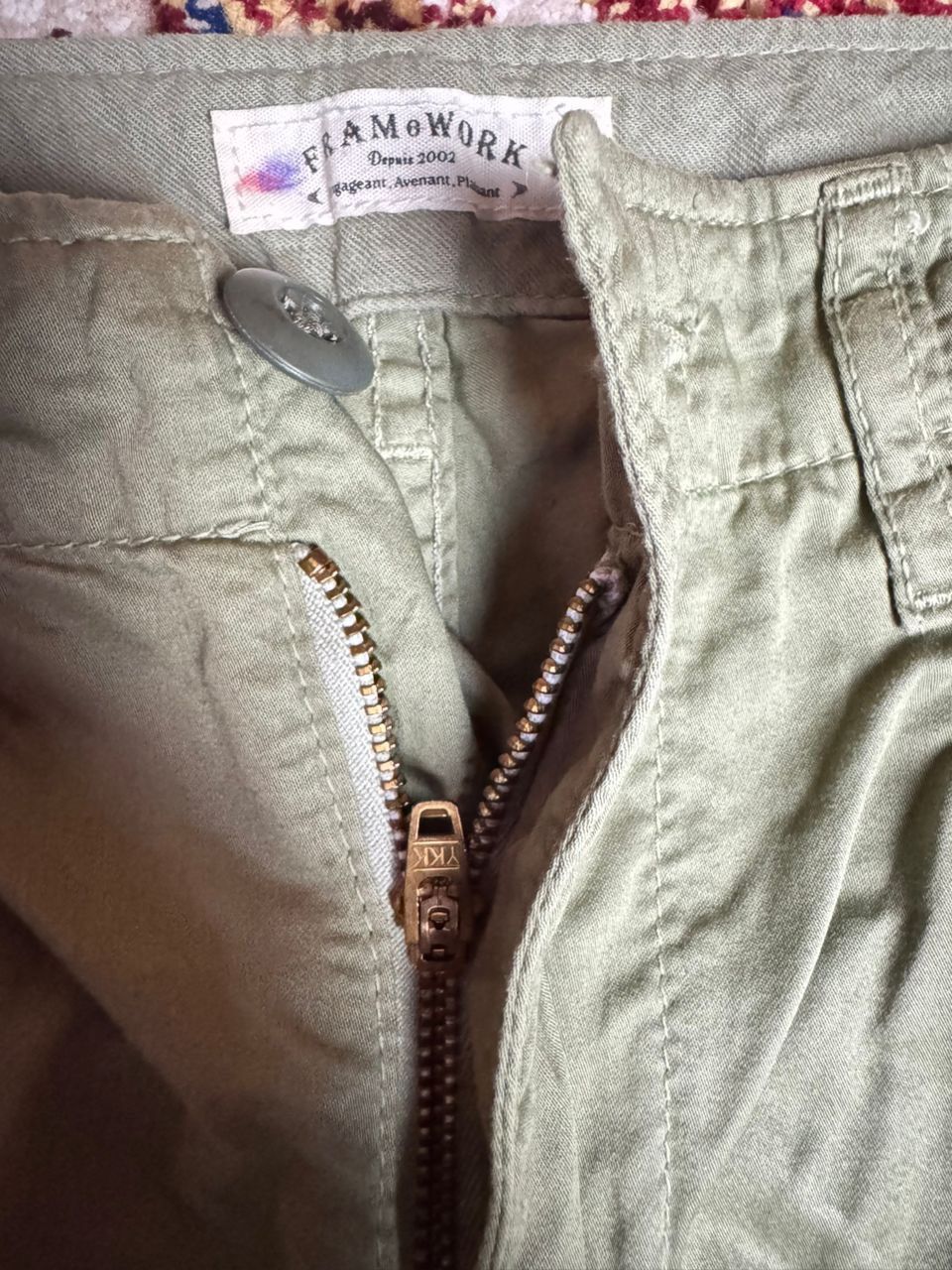 Japanese Brand × Vintage Cargo pants Fram work military green Size US 30 / EU 46 - 6 Thumbnail