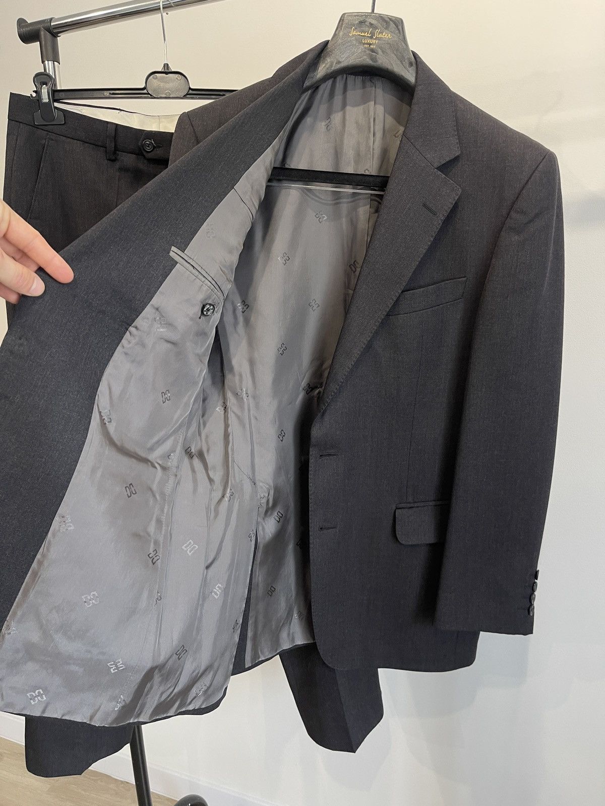 DAKS DAKS London Gray 2-Piece Suit - 100% Pure New Wool Size 38R Size 38R - 3 Thumbnail