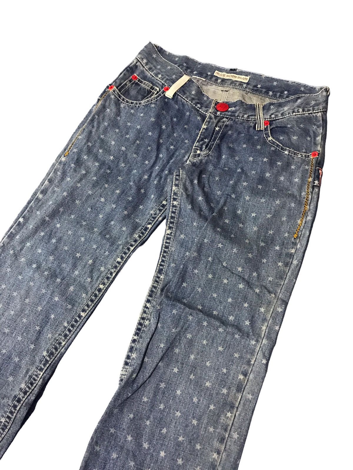 Hysteric Glamour BEST OFFER🔥🔥 Blue Moon Blue Japan Full Printed Star Jeans Size US 32 / EU 48 - 4 Thumbnail