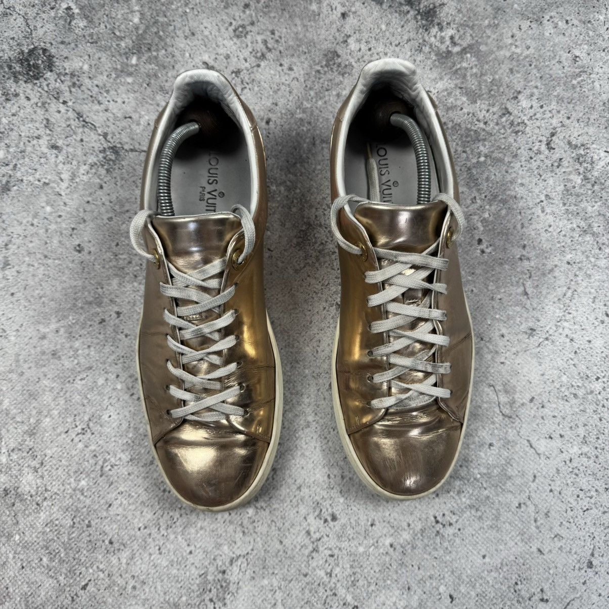 Louis Vuitton Louis Vuitton Gold Leather Frontrow Low Top Sneakers Size US 9 / IT 39 - 6 Thumbnail