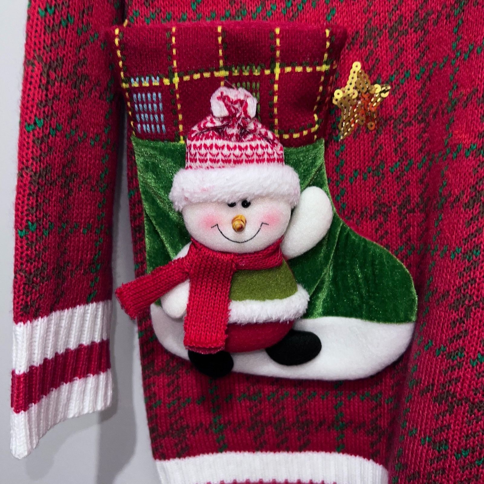 Other Joyland Long Sleeve Varsity Ugly Christmas Sweater Santa LG Size M / US 6-8 / IT 42-44 - 5 Thumbnail