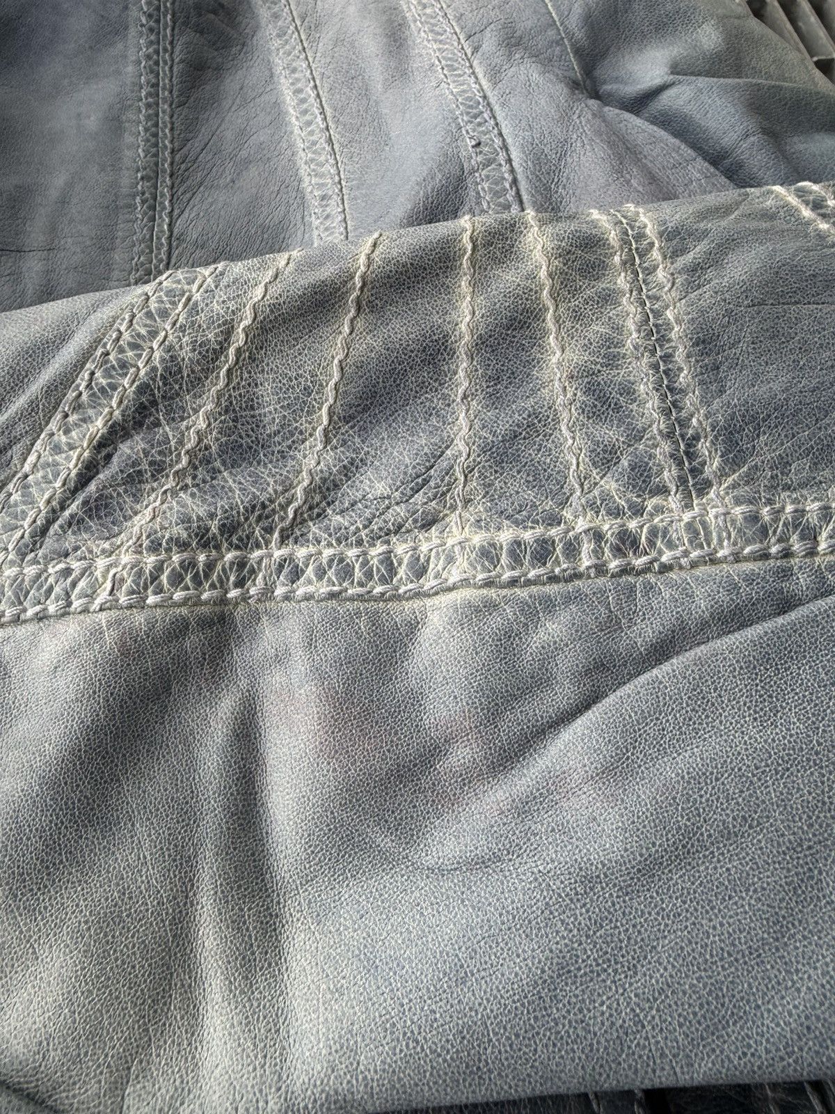 John Richmond John Richmond Lamb Skin Leather Washed Blue Jacket Size US S / EU 44-46 / 1 - 11 Thumbnail
