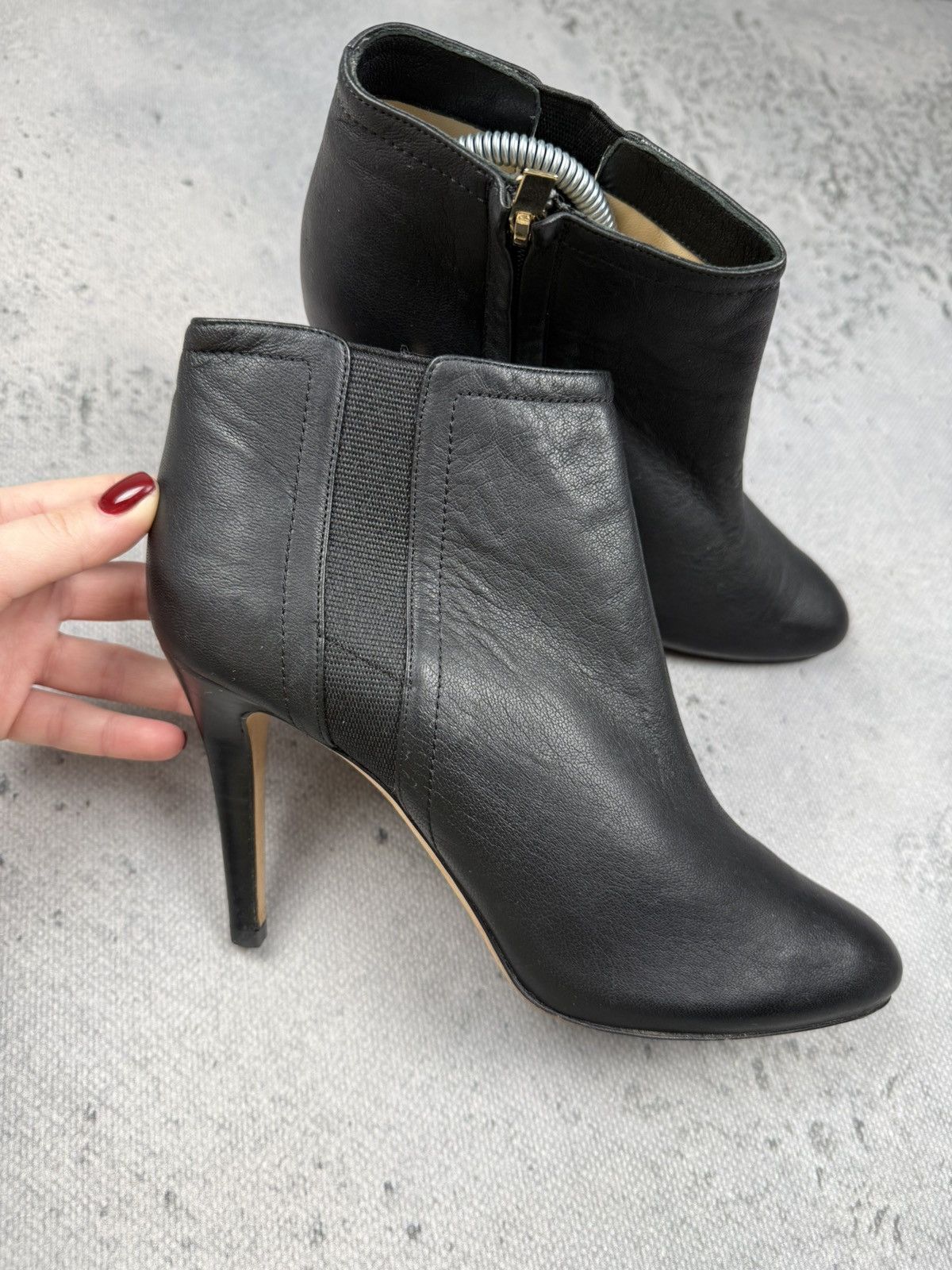 Jimmy Choo Jimmy Choo Black Leather Ankle Boots Stiletto Heels Italy Size US 7 / IT 37 - 4 Thumbnail