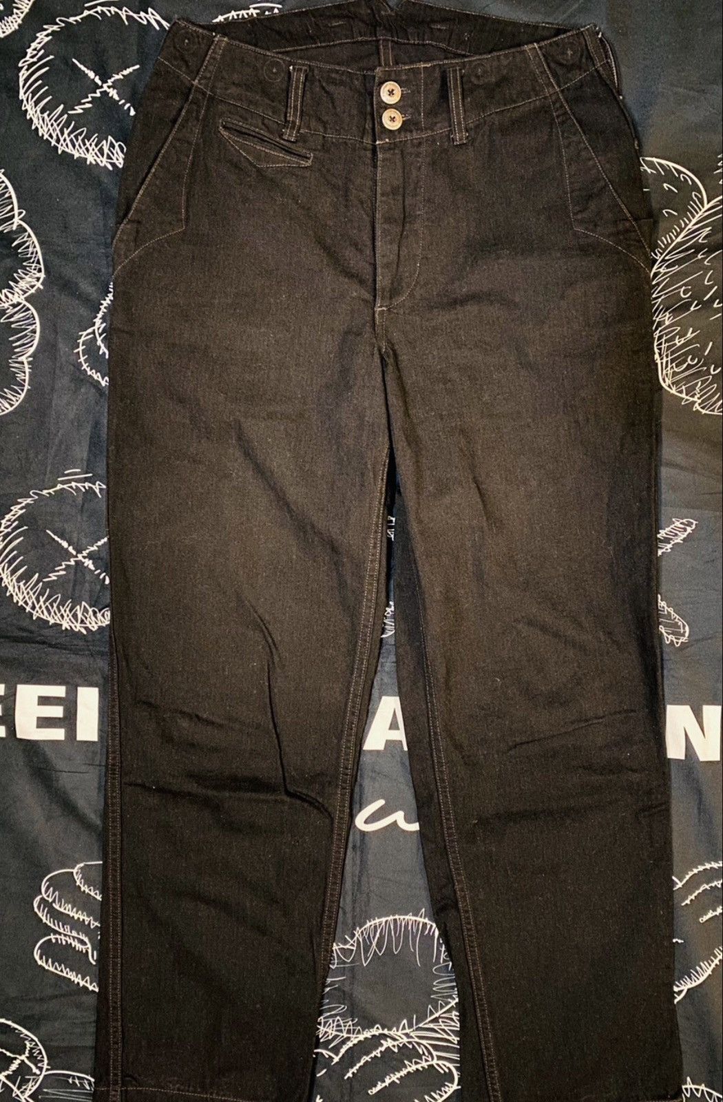 image of Freewheelers Conductor Overall Pants in Black, Men's (Size 34)