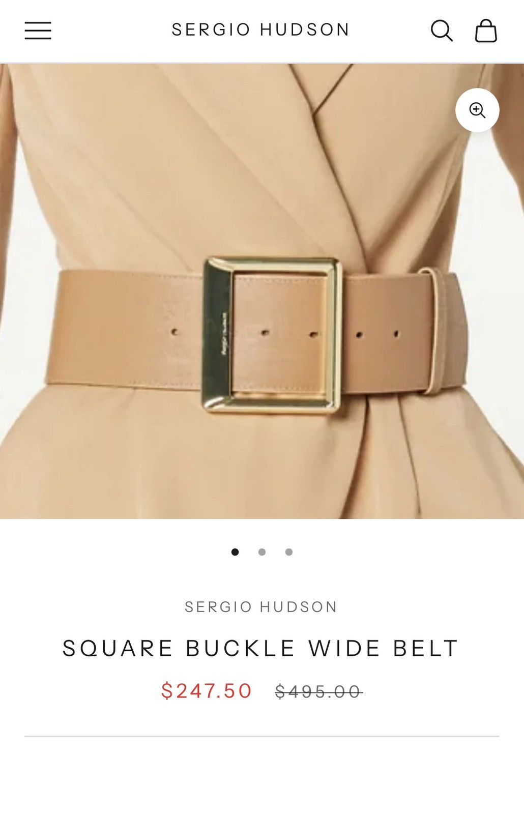 Other Sergio Hudson Square Buckle Wide Leather Belt size 12 Size ONE SIZE - 13 Thumbnail