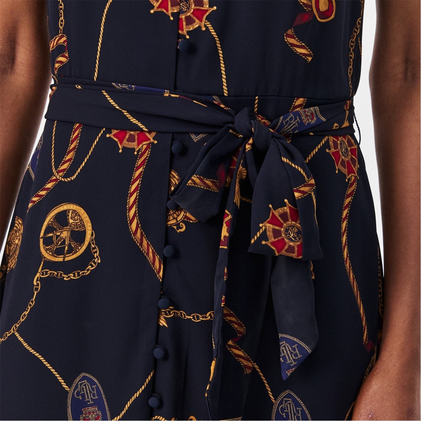 Lauren Ralph Lauren o1g2r1mq0825 Print Belted Georgette Puff-Sleeve Dress Size XS / US 0-2 / IT 36-38 - 5 Thumbnail