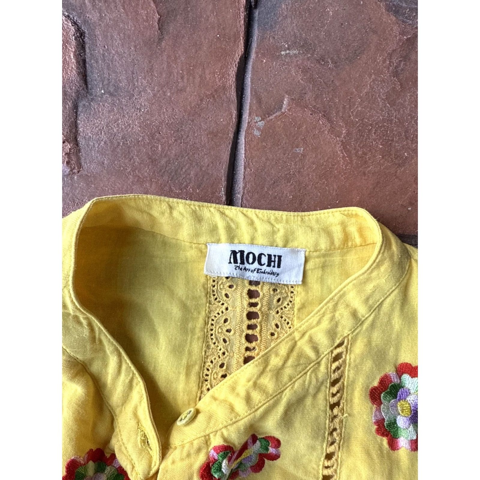 Vintage ALL THINGS MOCHI VALENTINA DRESS BOHO COTTAGECORE PRAIRIE YELLOW Dress XL Women Size XL / US 12-14 / IT 48-50 - 2 Thumbnail