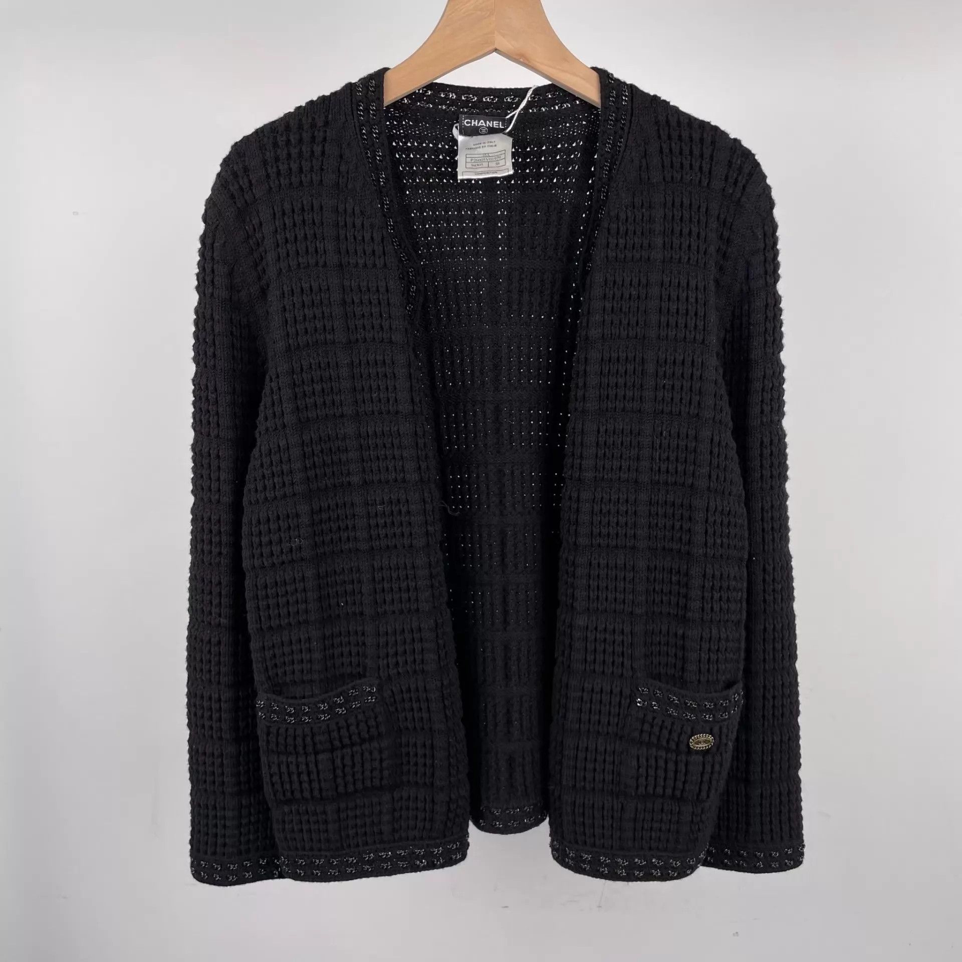 Chanel CHANEL Cutout Cardigan Black Size 38 Size S / US 4 / IT 40 - 1 Thumbnail