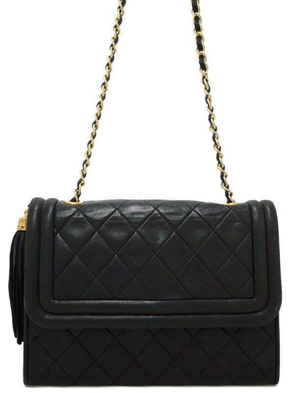 image of Chanel Matelasse Chain Shoulder Bag Black, Women's