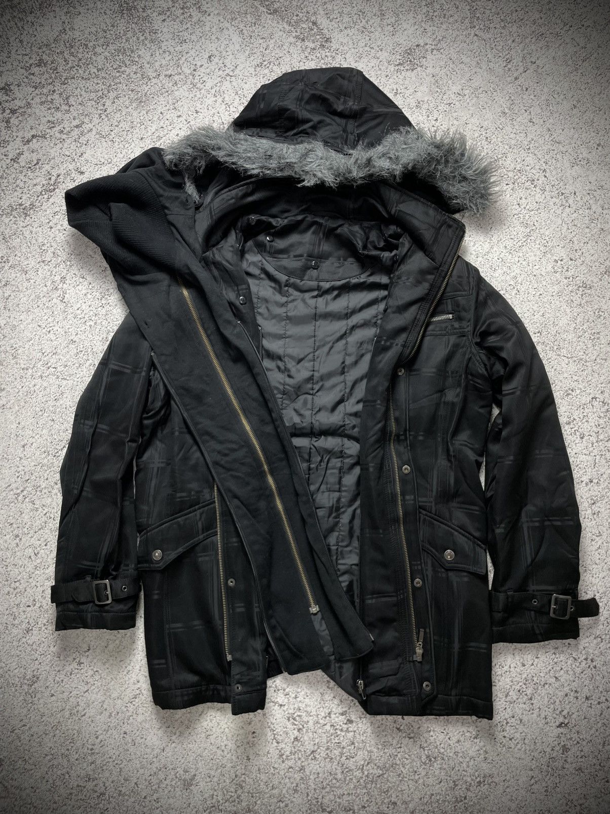 If Six Was Nine 2000s Urban Collective - Fur Hooded Jacket Vkei gothic y2k Size US L / EU 52-54 / 3 - 6 Thumbnail
