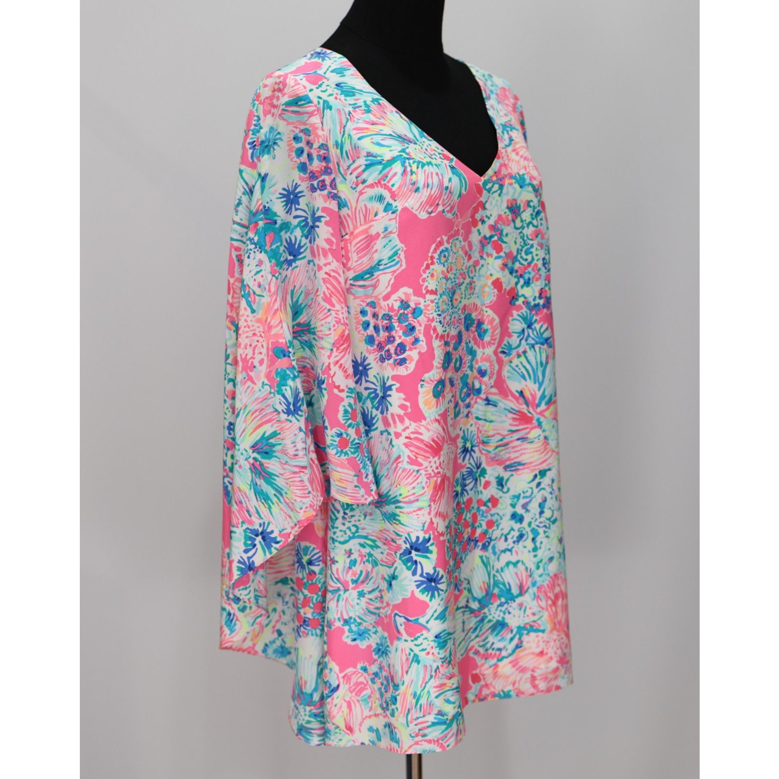 Lilly Pulitzer NWoT LILY PULITZER Tiki Pink Gypsea Miri Silk Dress Size 00 Size XXS / US 00 / IT 34 - 3 Thumbnail