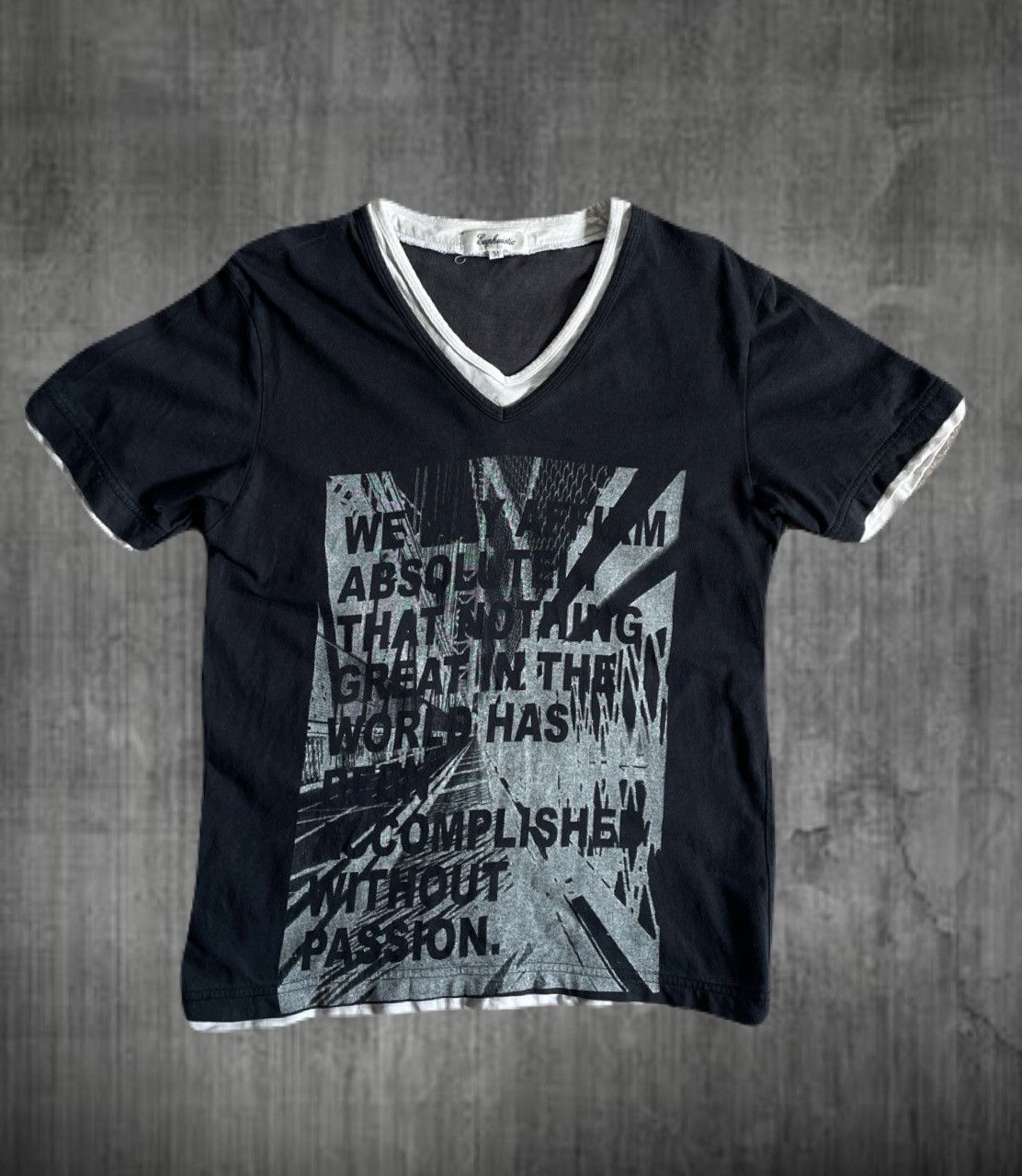 2000s Japanese archive Vkei Layered Poem Tee Y2K Gyaruo