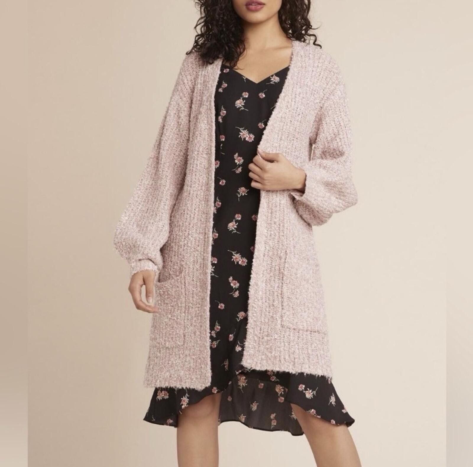 Other BB Dakota Soft Stretchy Slouchy Coffee Date Mauve Knitted Cardigan Size L Size L / US 10 / IT 46 - 1 Thumbnail
