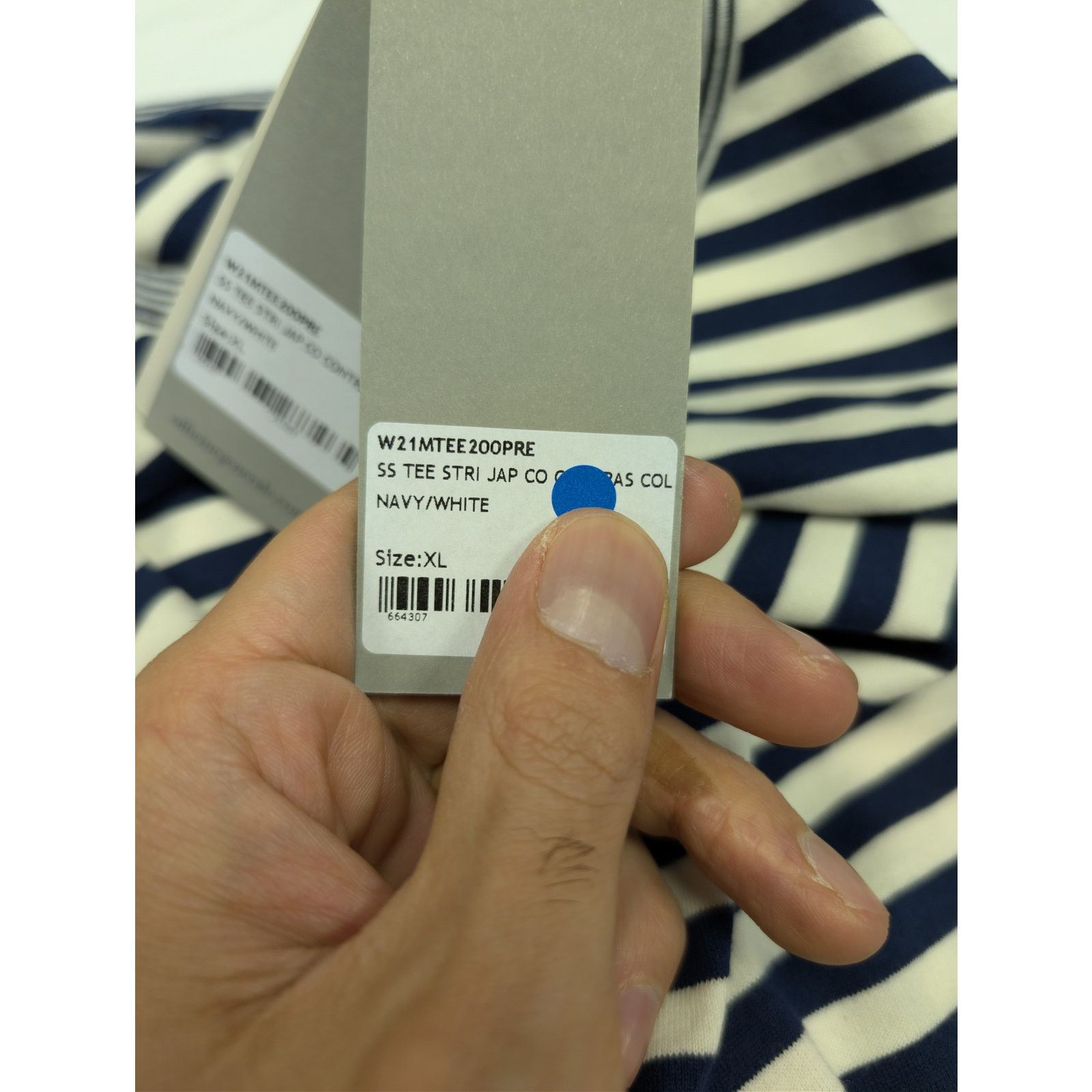 Officine Generale o1rshd1 Short Sleeve Tee T-Shirt Stripe in Navy/White Size US XL / EU 56 / 4 - 21 Thumbnail