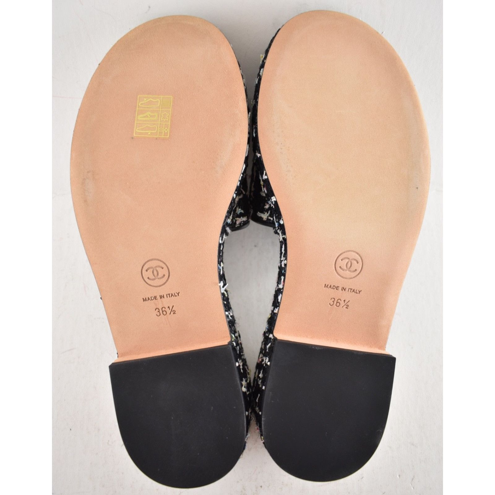 Chanel Chanel 20P Black White Tweed Mesh CC Logo Slide Slip Size US 6.5 / IT 36.5 - 14 Thumbnail