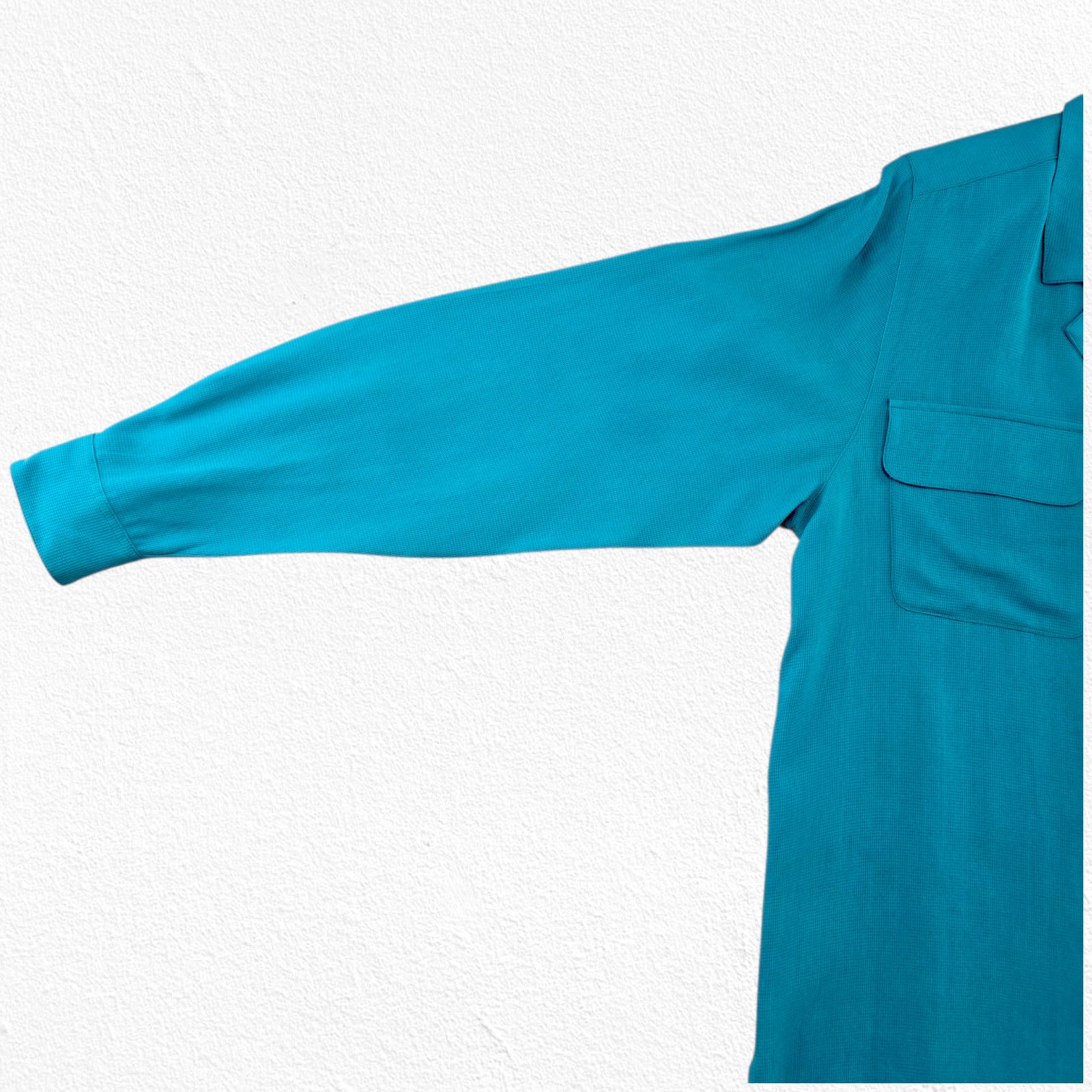 Vintage Vintage Turquoise Silk Button Up Blouse Size 6 Size M / US 6-8 / IT 42-44 - 13 Thumbnail